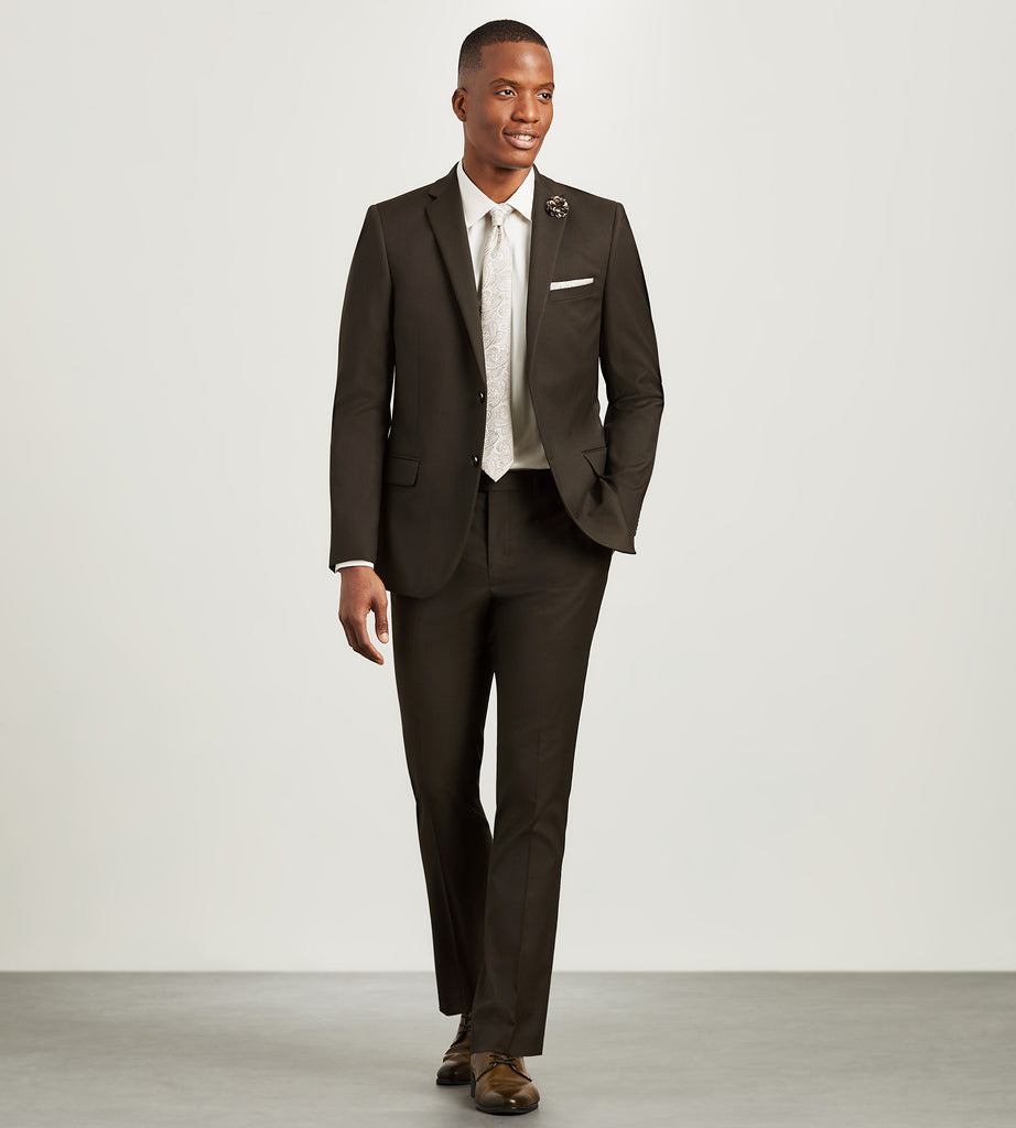 TSJ×TK SUITS BROWN 4 TSJ×TK SUITS BROWN 4 Slim Fit Dark Brown Solid Suit – Tip Top