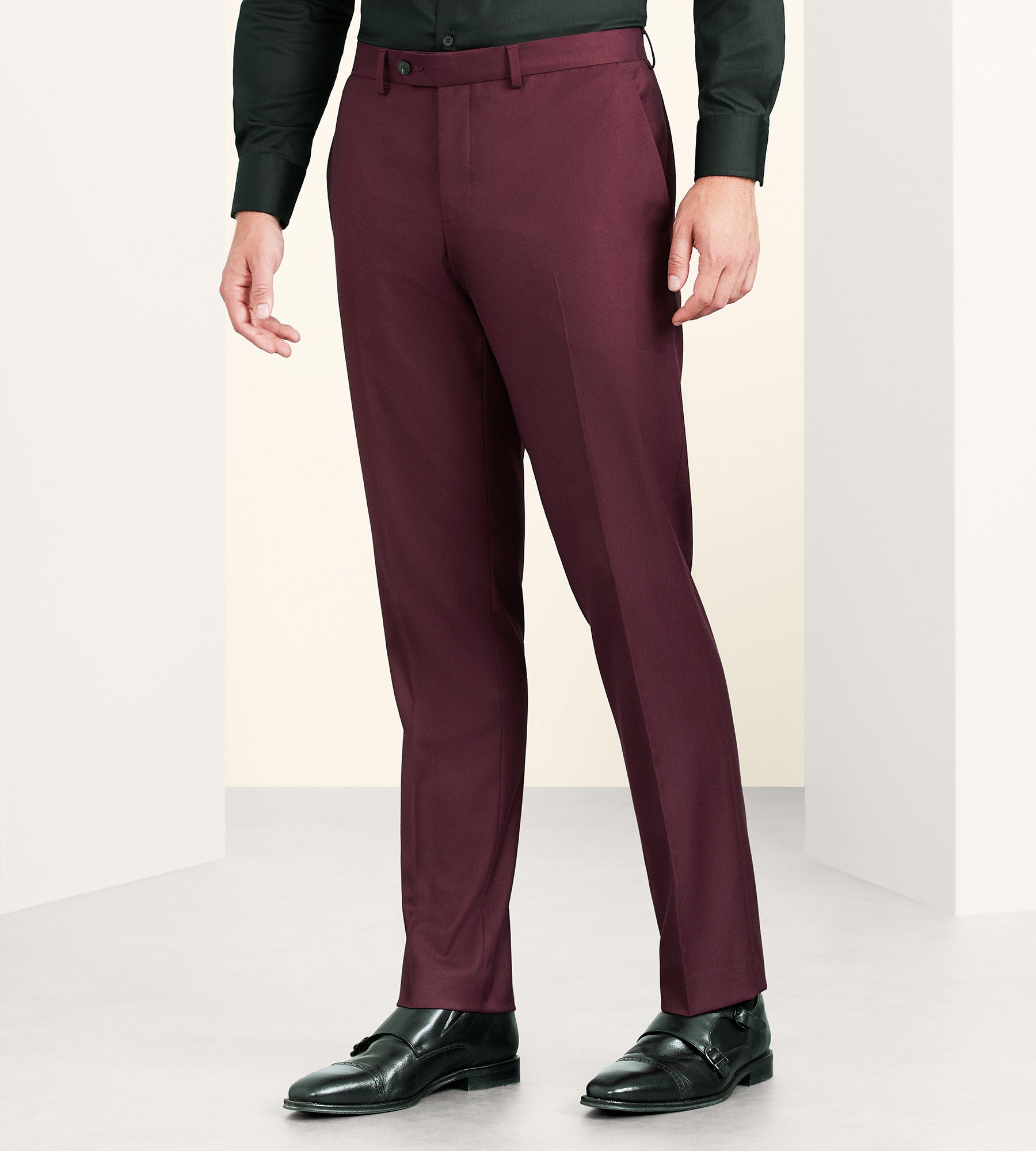Fashion (apricot)New Men Non-iron Fabric Dress Pants Slim Straight