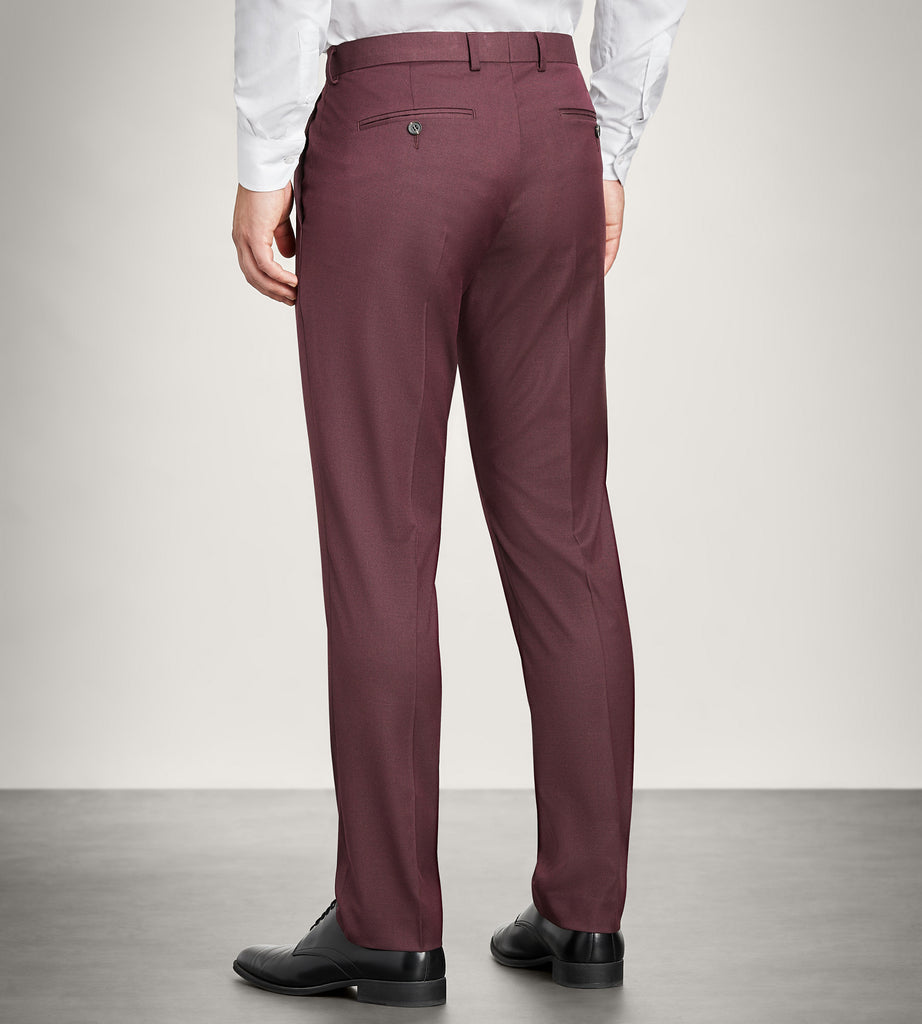Slim Fit Burgundy Solid Suit Pants – Tip Top