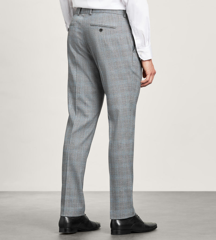 Slim Fit Grey Plaid Suit Pants – Tip Top