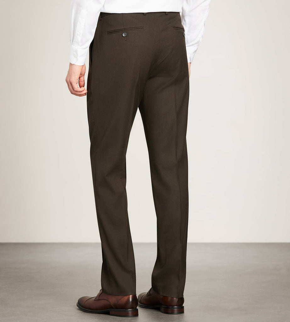 Modern Fit Dark Brown Solid Suit Pants – Tip Top