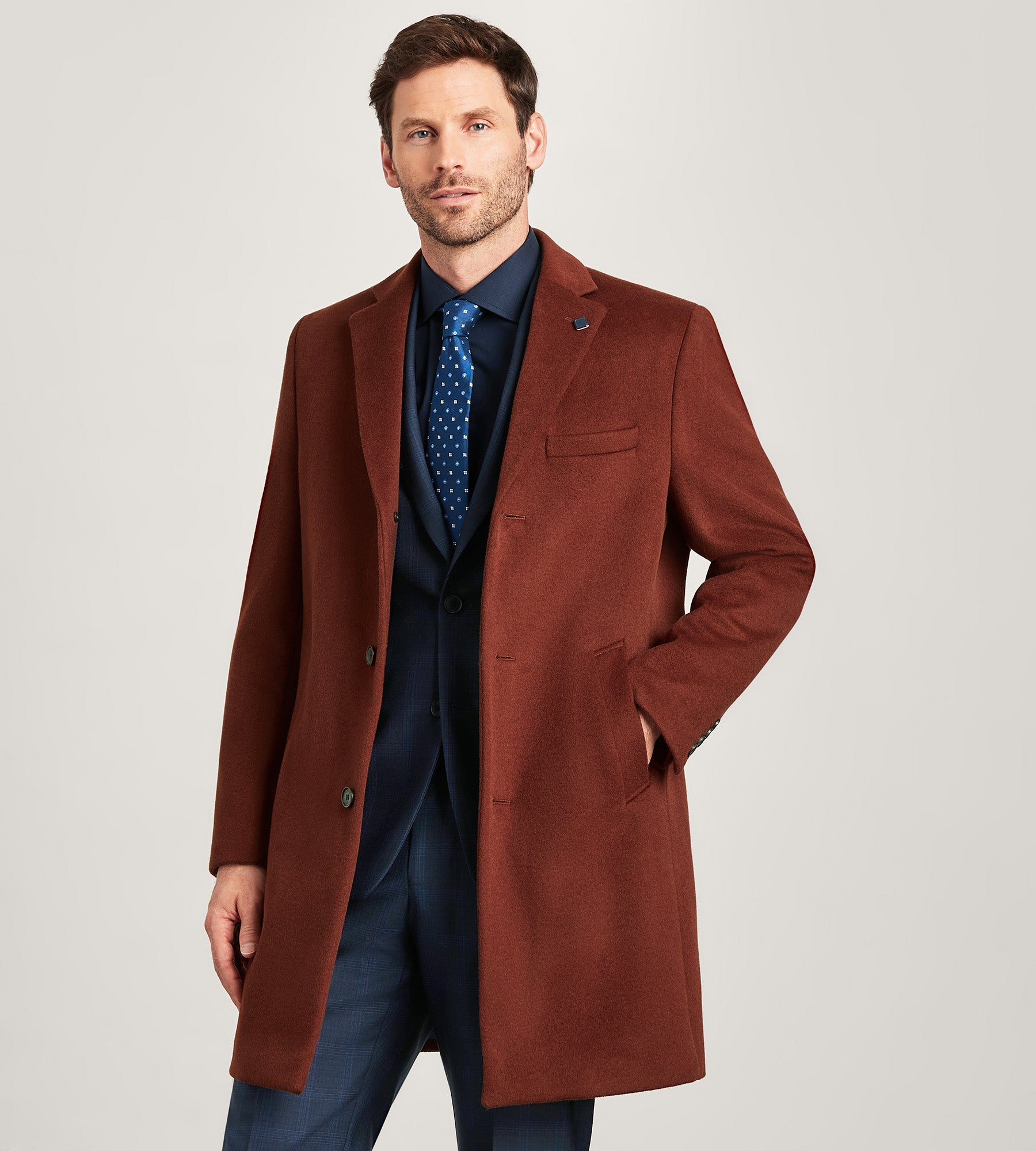 Modern Fit Water-Resistant Long Wool Coat – Tip Top