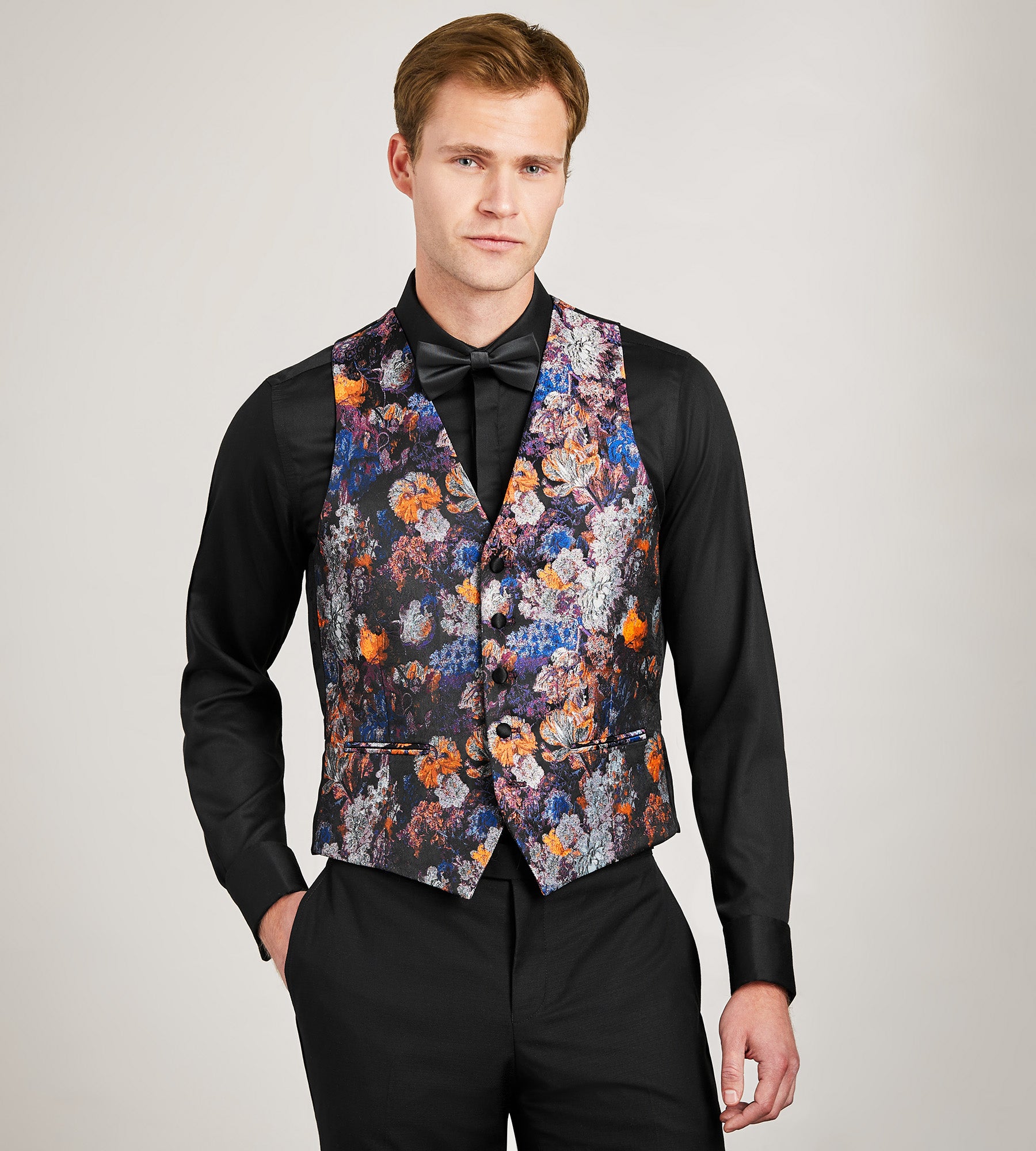 Blue Jacquard Tuxedo Vest – Tip Top