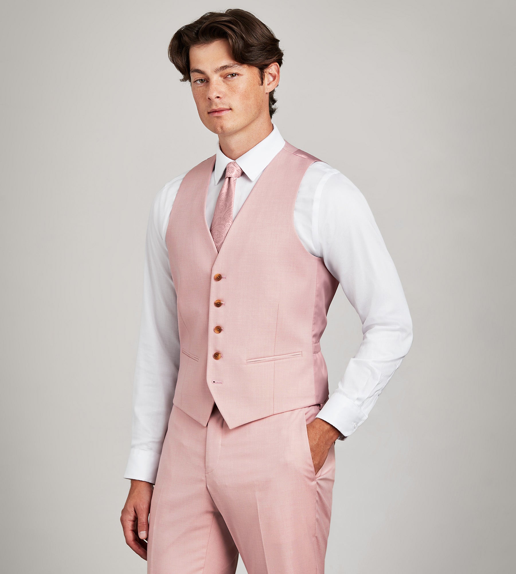 pink dress vest Light Pink Solid Suit Vest Tip Top