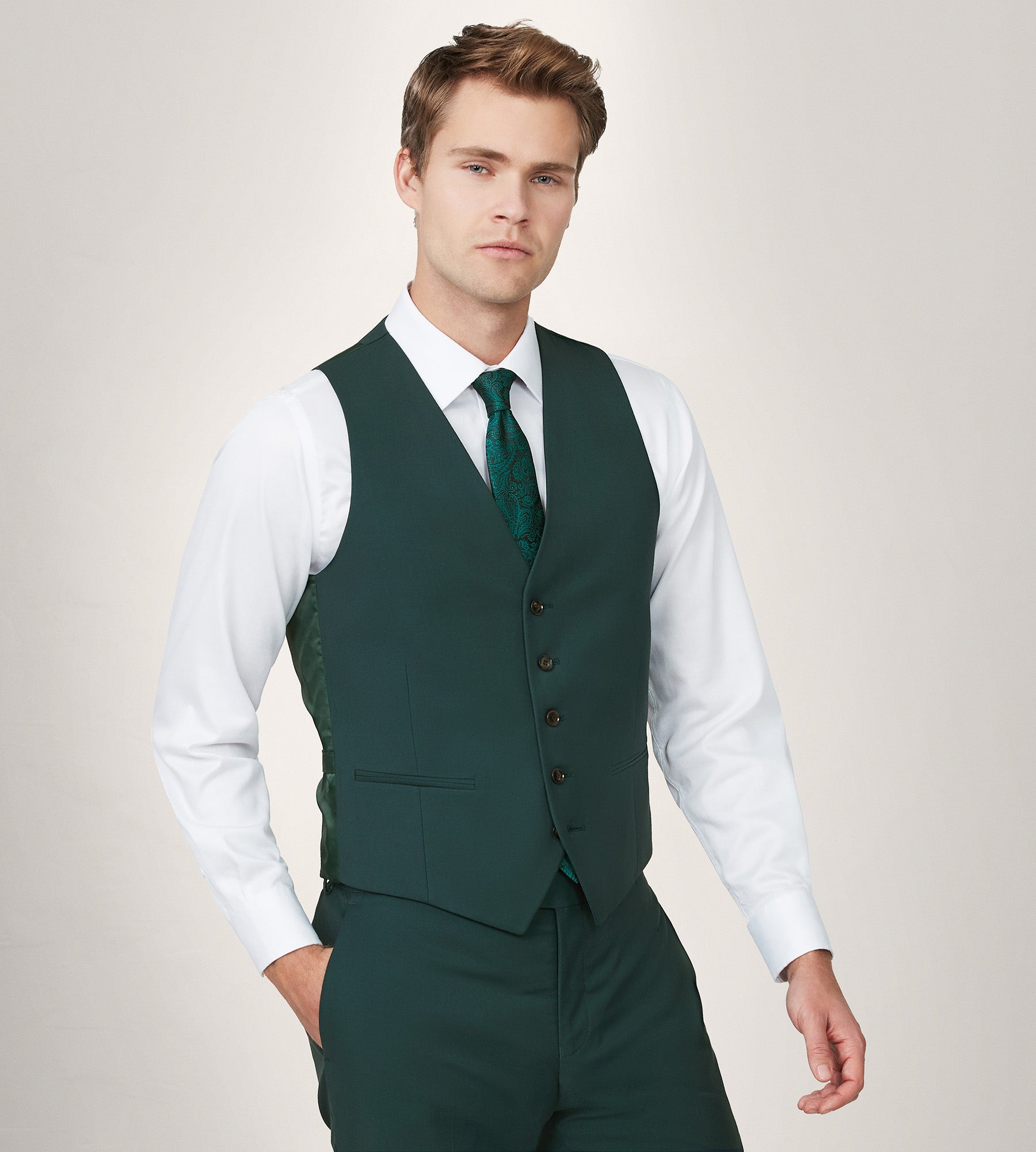 Dark Green Suit With Waistcoat ASOS DESIGN Slim Suit Waistcoat In