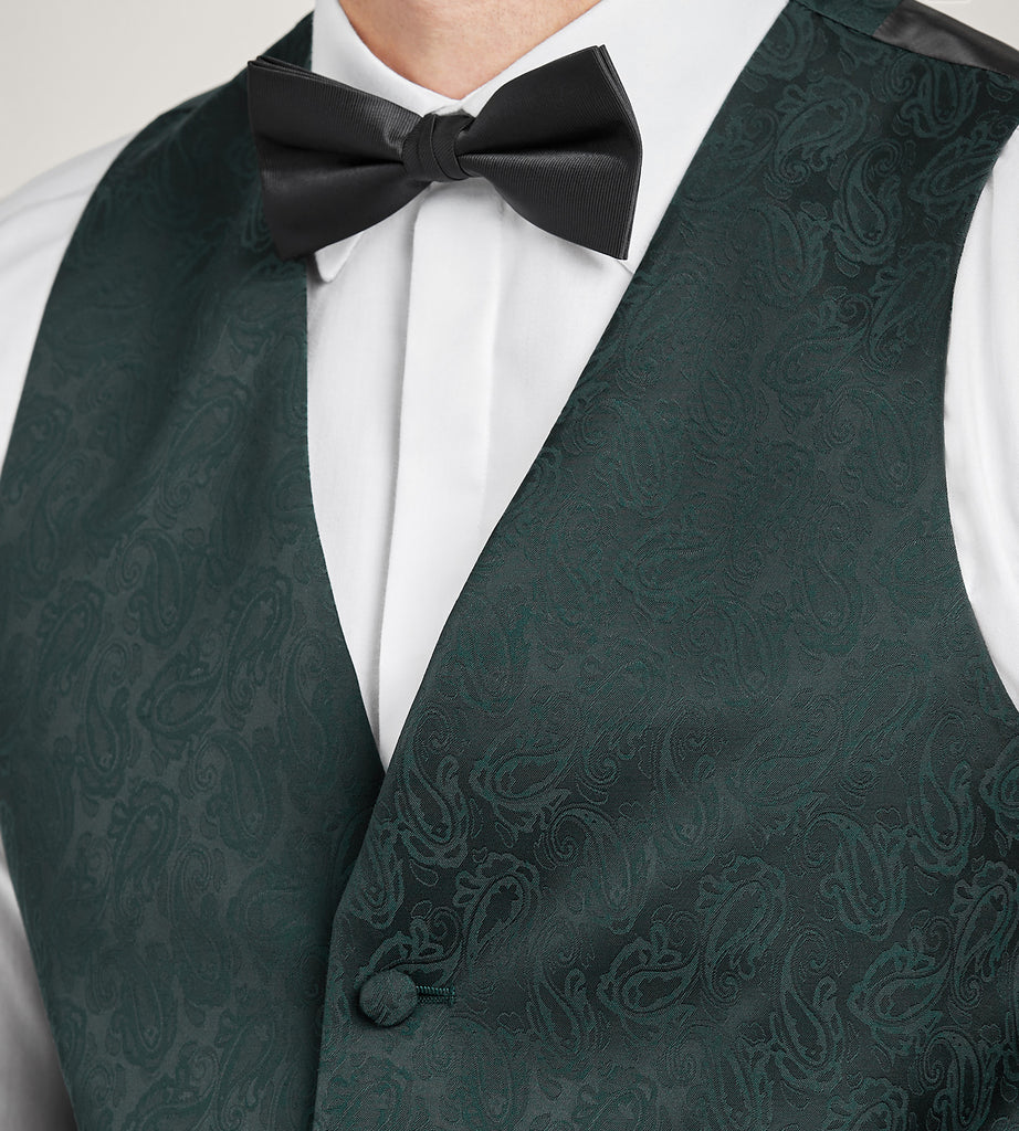 Forest Green Jacquard Tuxedo Vest – Tip Top
