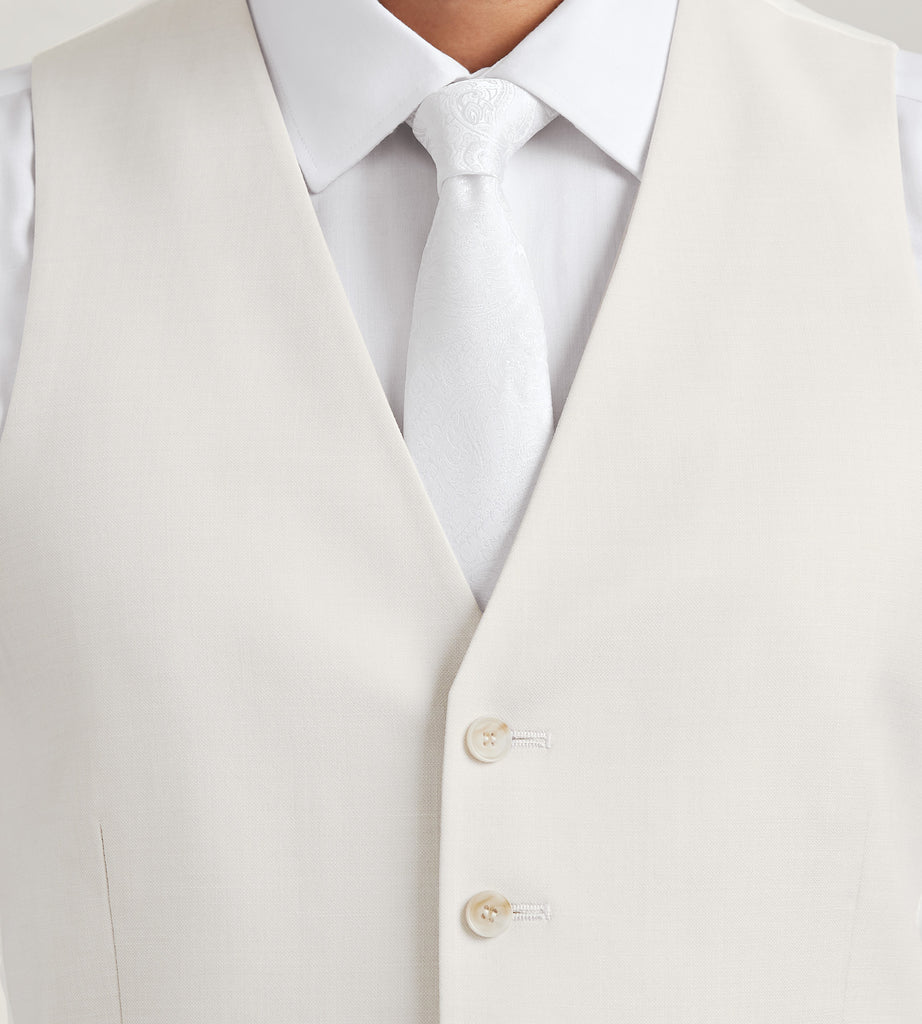 G Grafton Men s Off White Solid Suit Vest Size 2X Polyester Viscose Spandex Tip Top