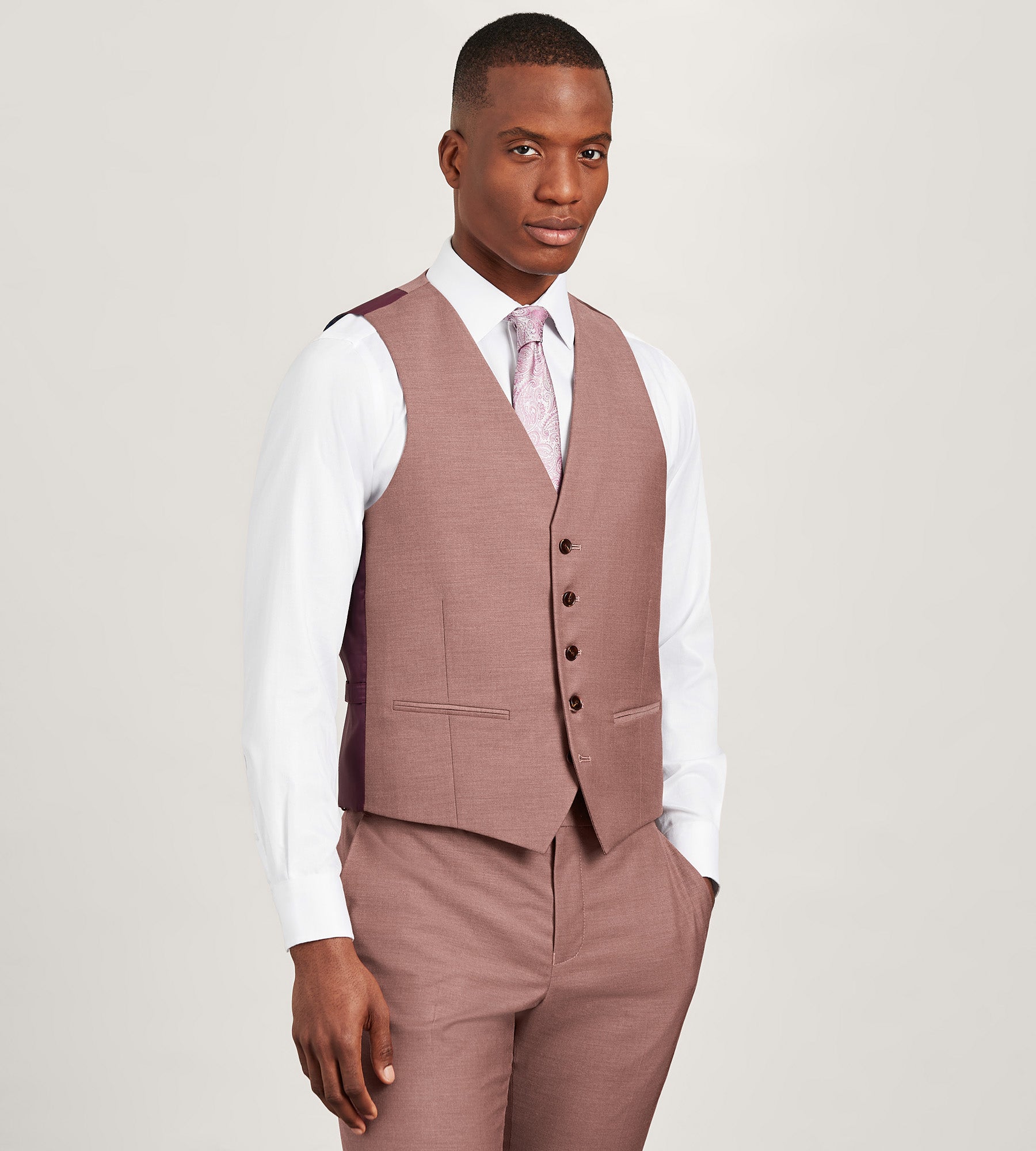 Dark Rose Solid Suit Vest – Tip Top
