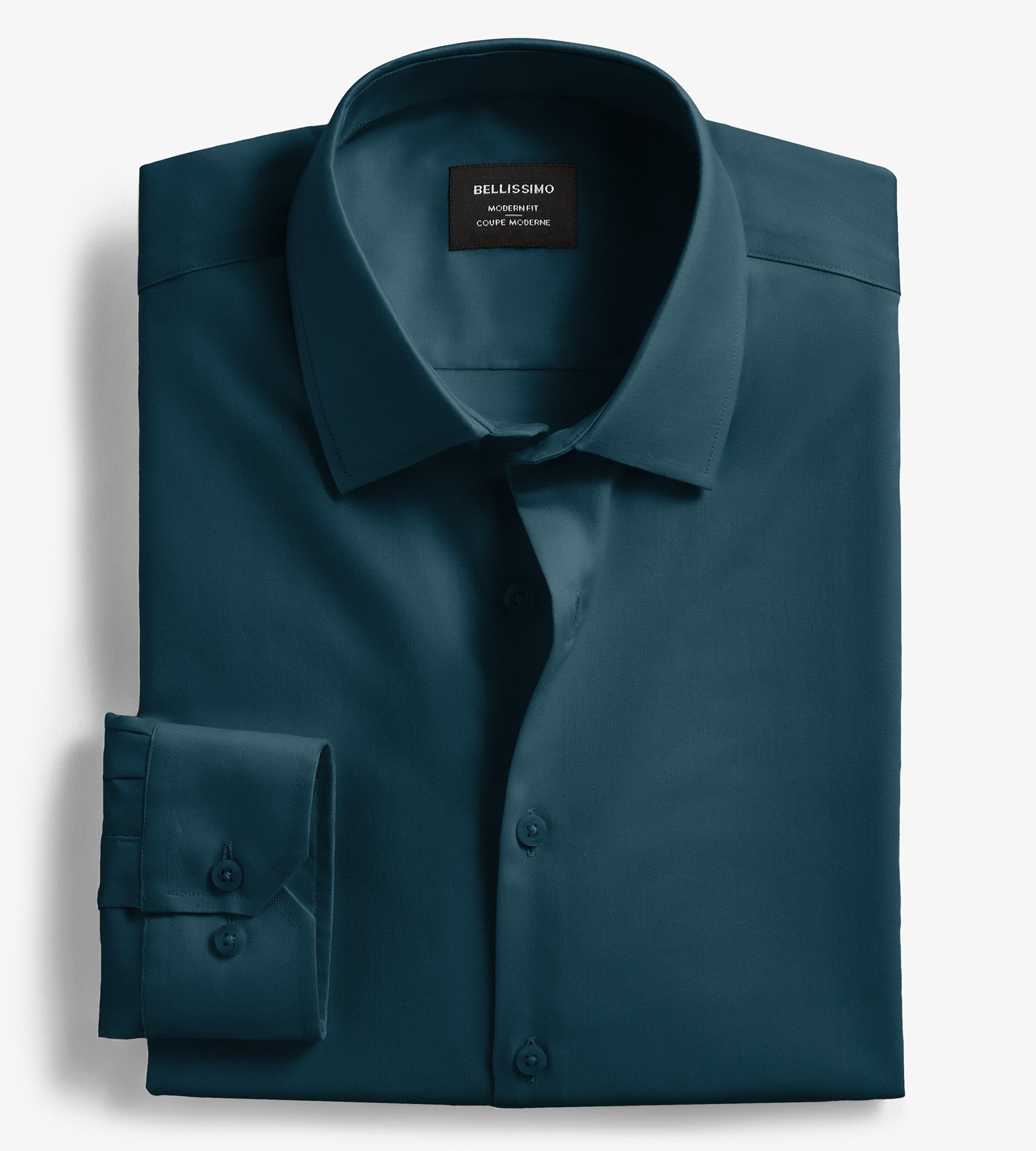 Modern Fit Non-Iron Sateen Dress Shirt Bellissimo Tip Top