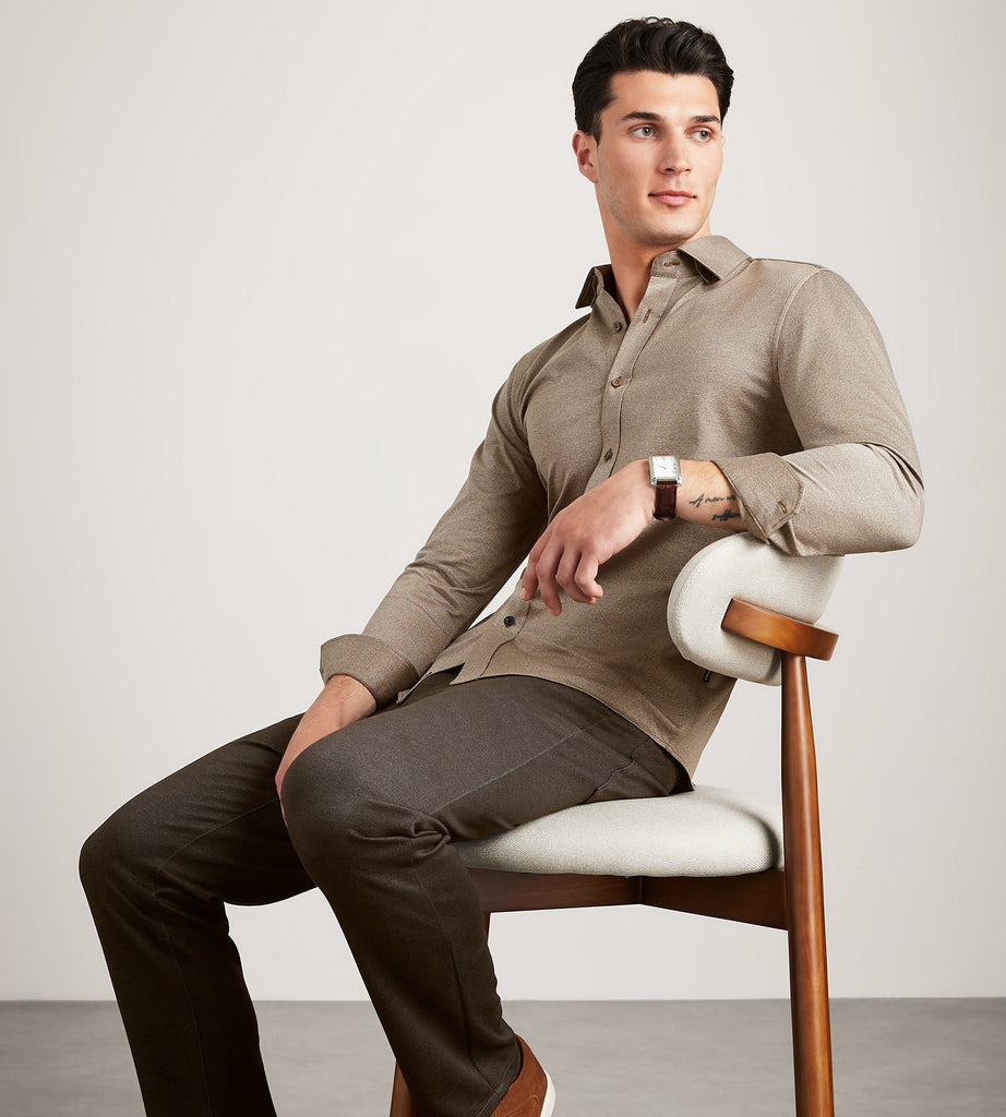 Long Sleeve 360 Stretch Twill Casual Shirt – Tip Top