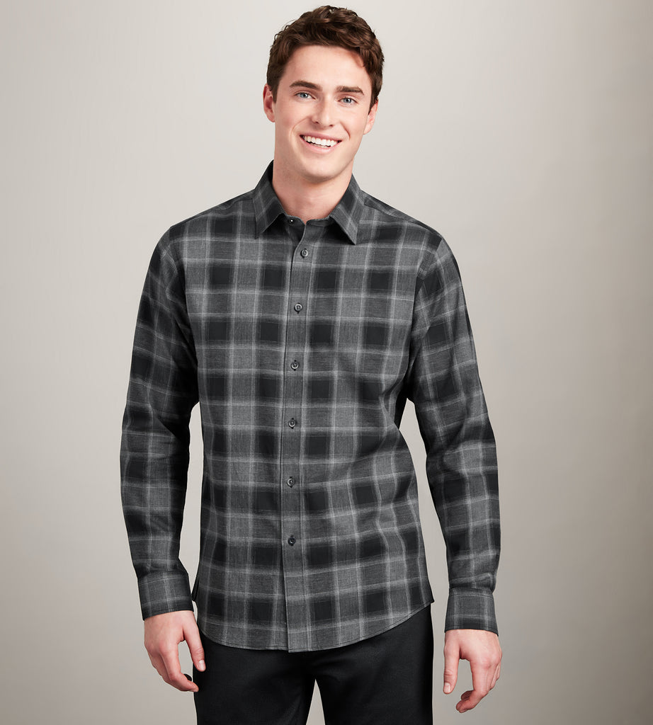 Long Sleeve Stretch Plaid Casual Shirt – Tip Top