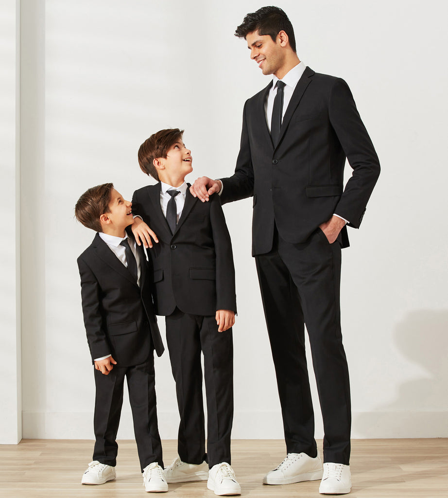 Boys Solid Suit Pants Tip Top