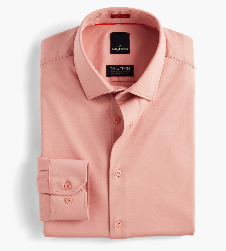 Slim Fit 360° Stretch Knit NonIron Soft Touch Jersey Dress Shirt Tip Top