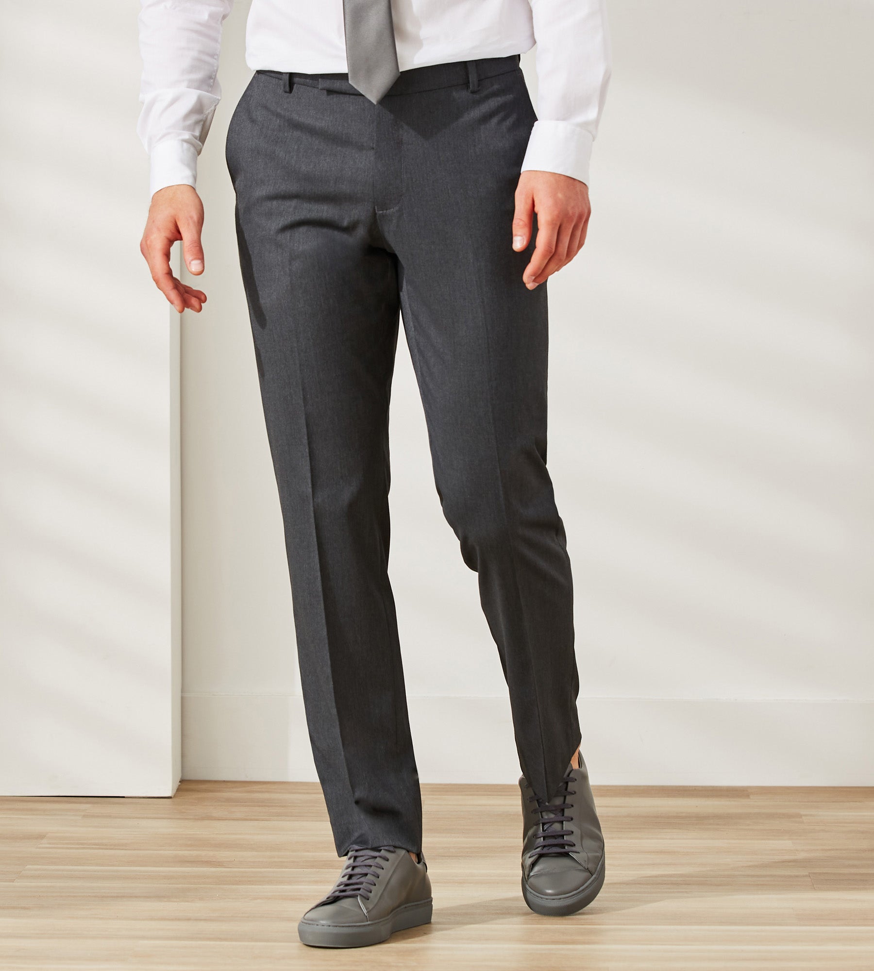 Slim Stretch Tailored Dress Pants - Bone