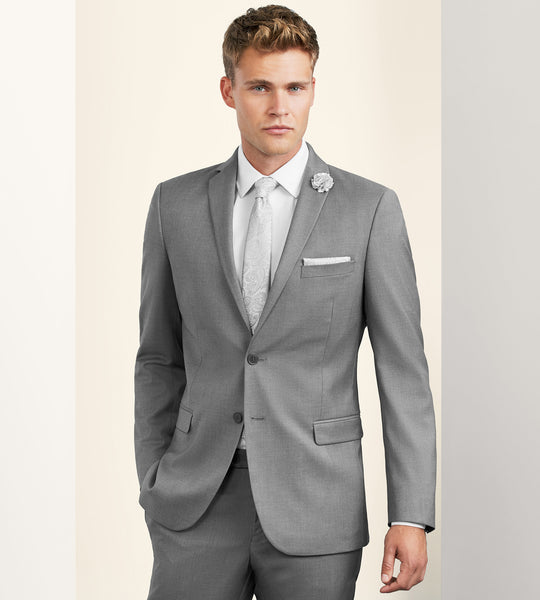 Slim Stretch Marle Tailored Jacket - Light Grey