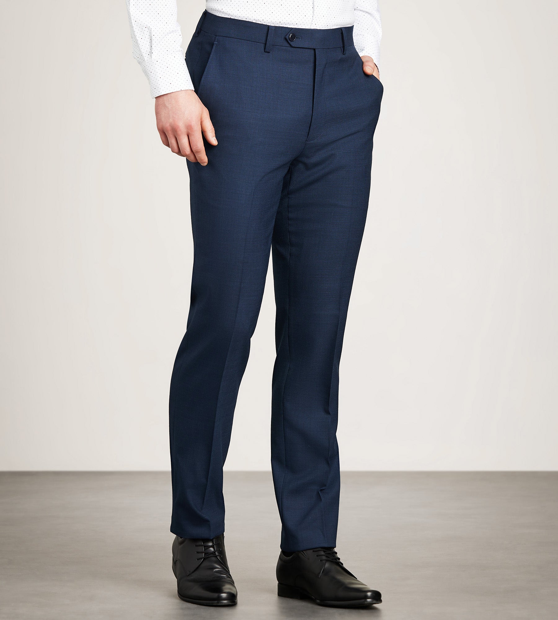 Slim Fit Blue Check Suit Pants