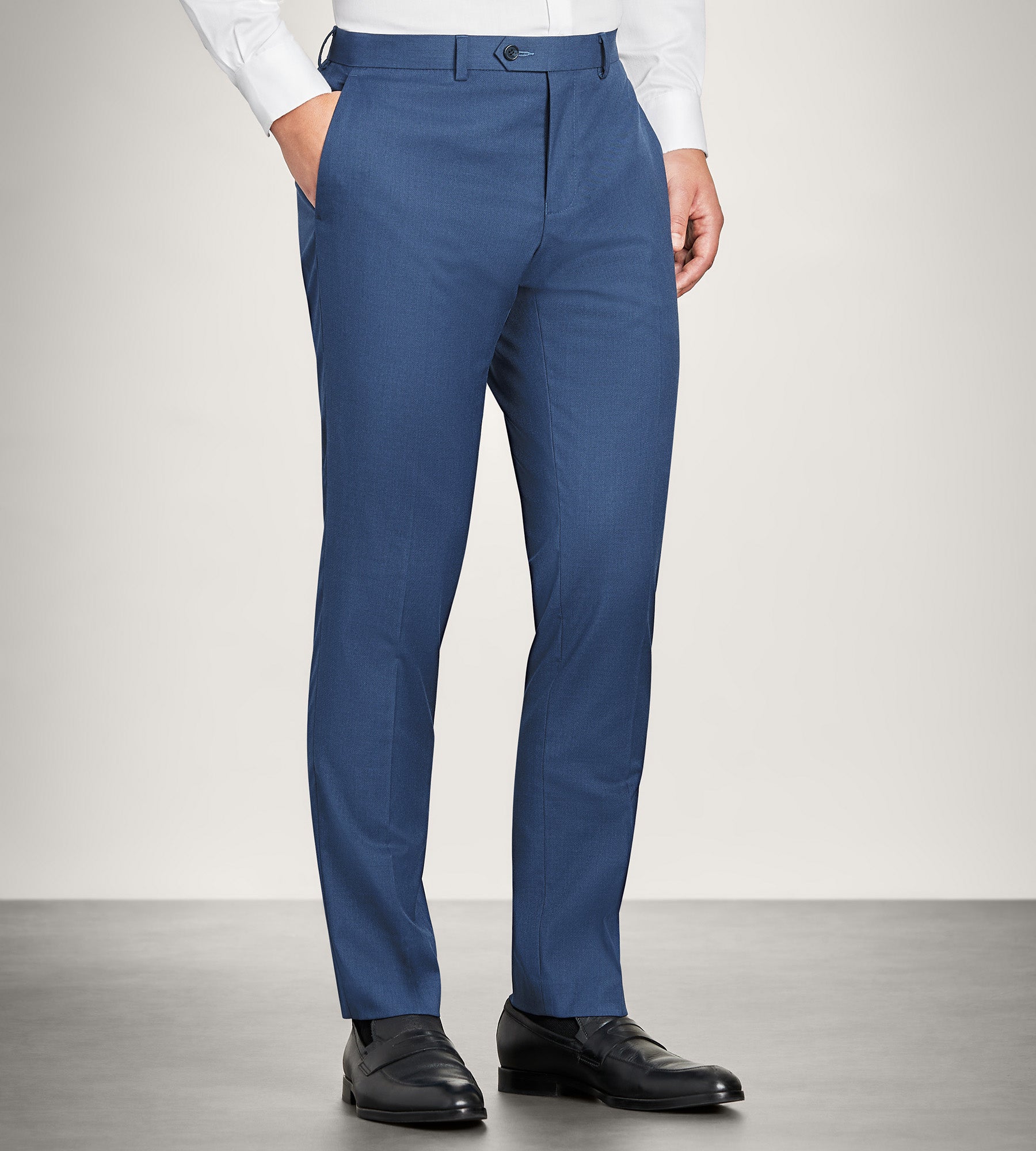 Slim Fit Indigo Solid Suit Pants
