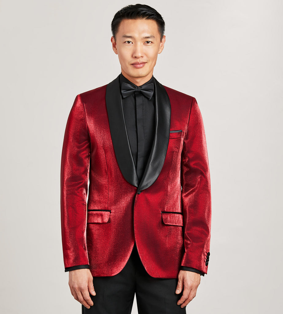 Modern Fit Red Solid Tuxedo Jacket – Tip Top