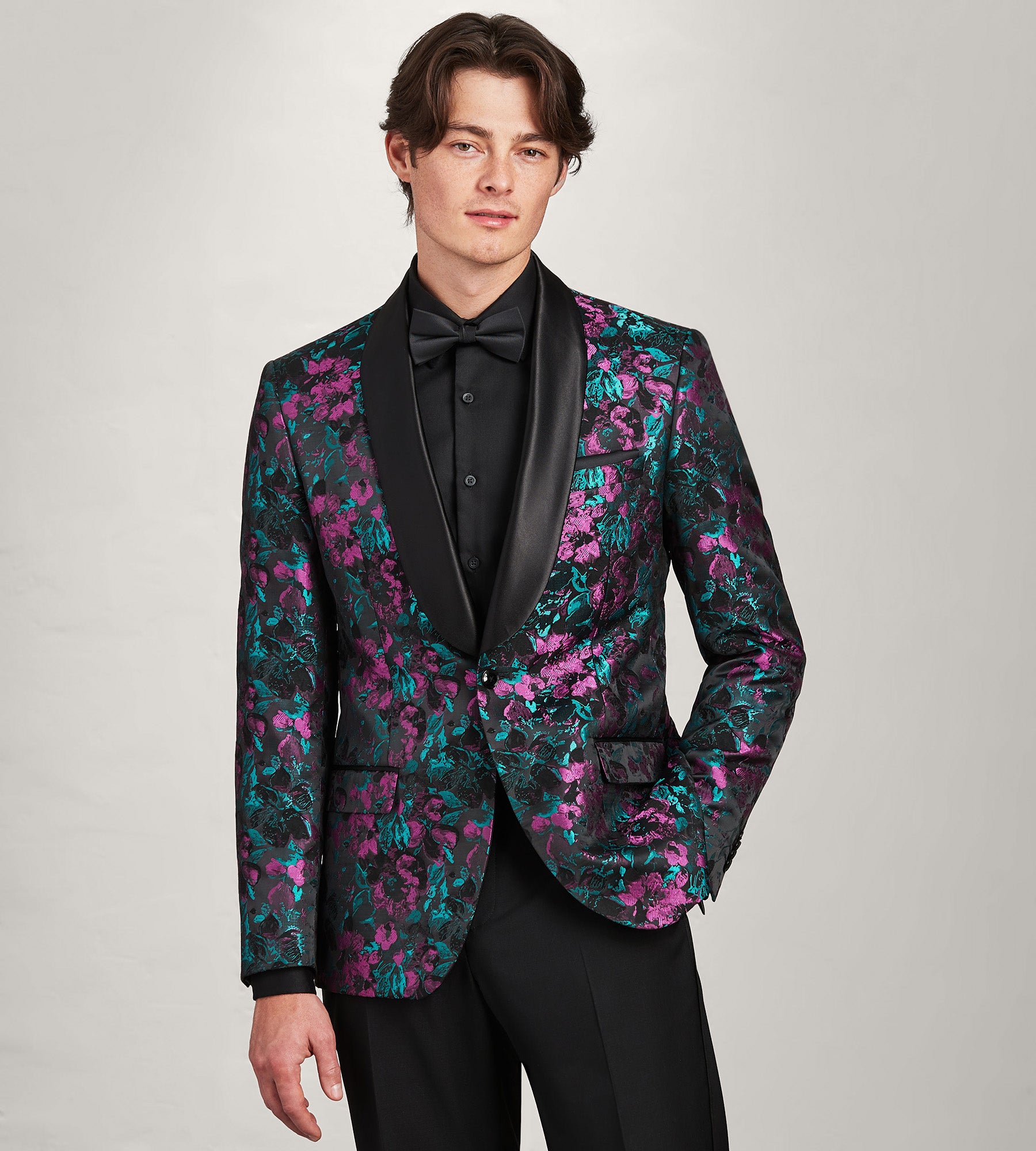Modern Fit Purple Jacquard Tuxedo