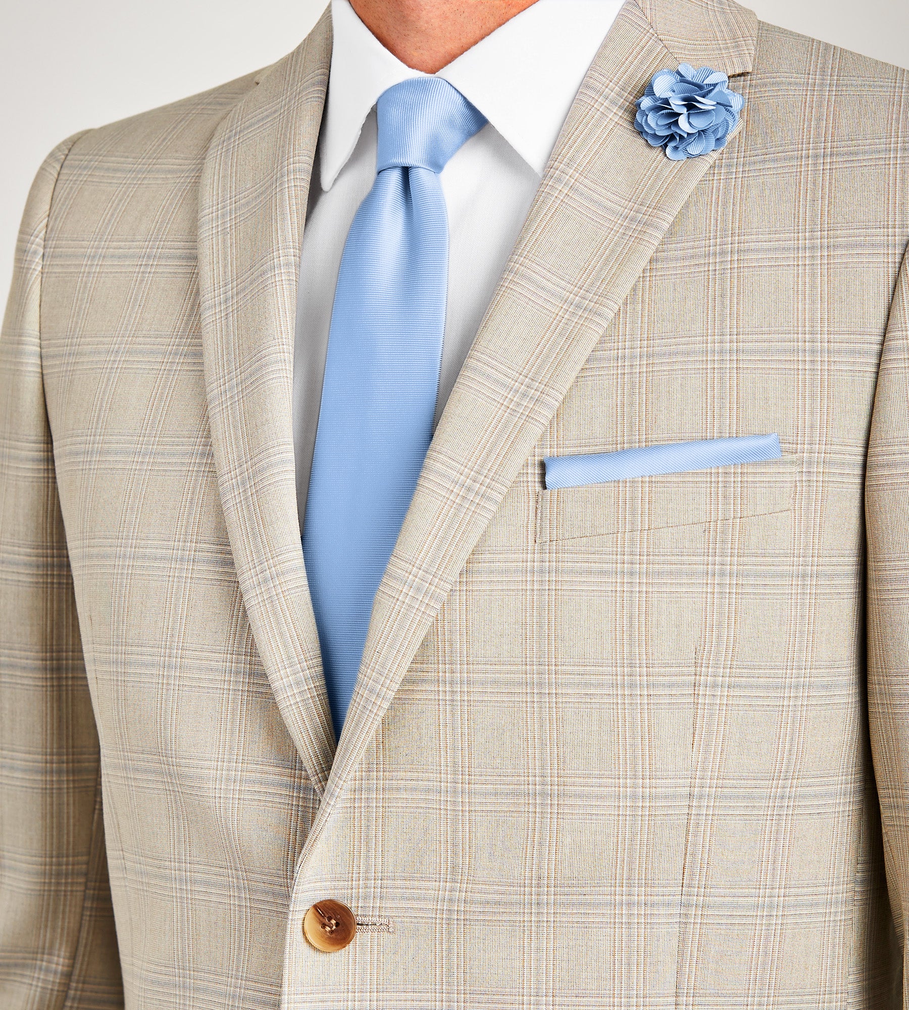 Slim Fit Tan Plaid Suit – Tip Top