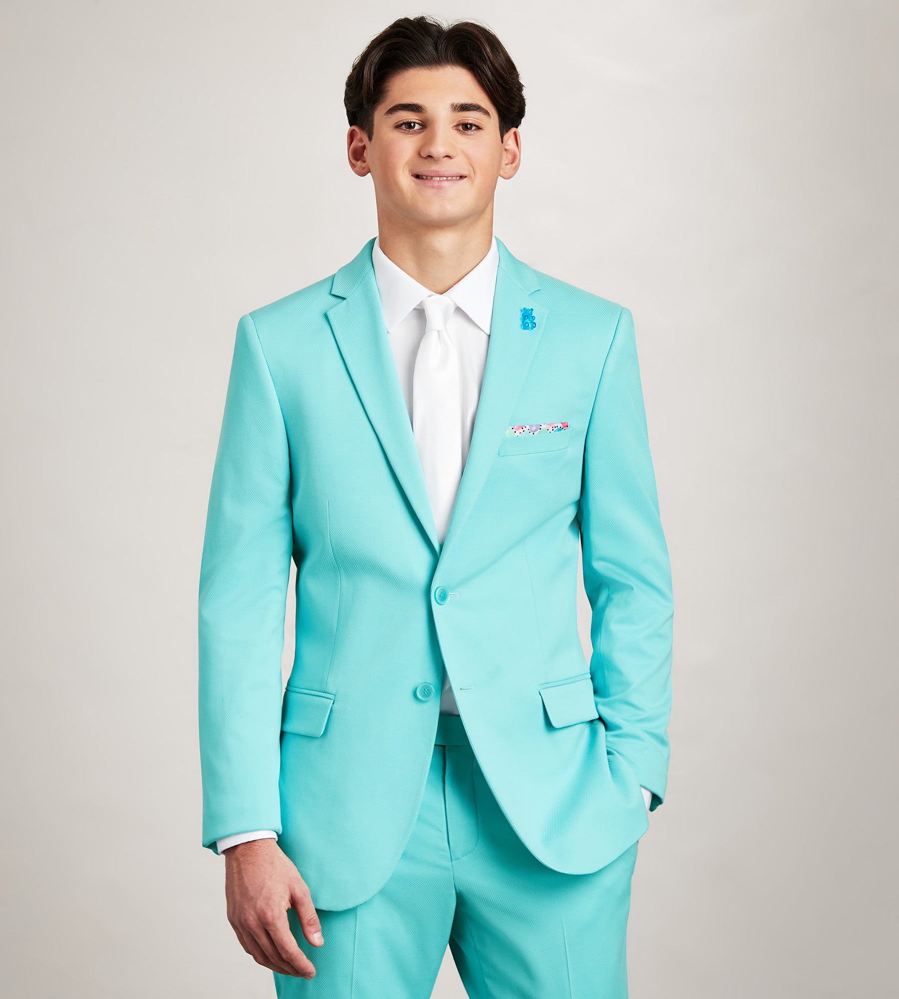 Slim Fit Aqua Solid Suit Jacket