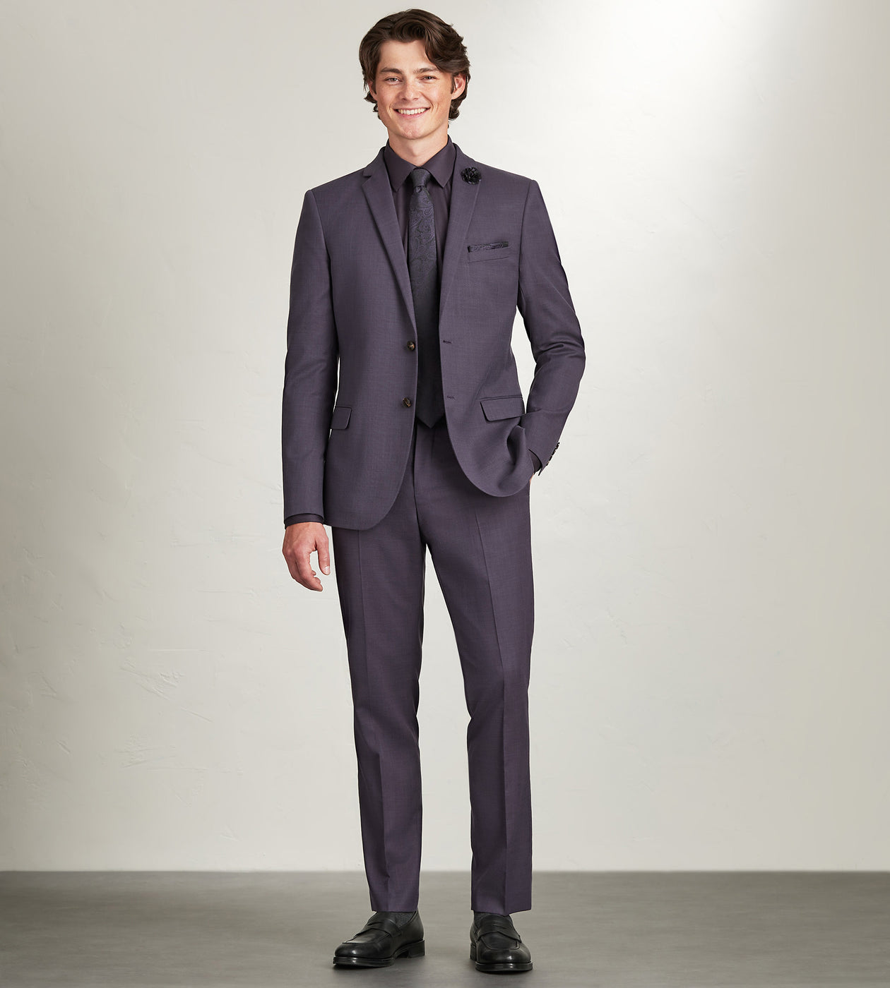 Purple dress suit sales