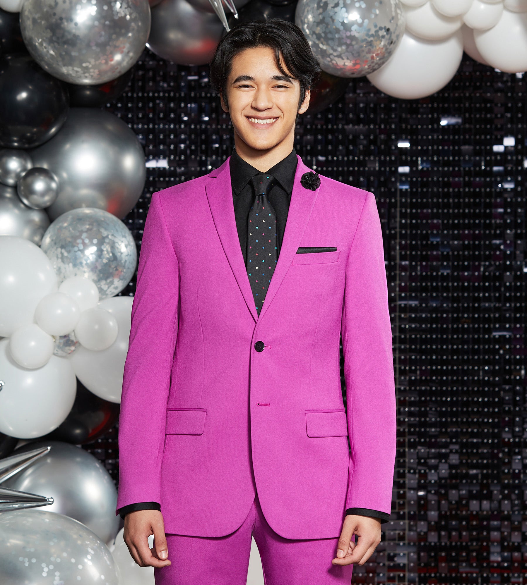 Slim Fit Bright Purple Solid Suit Jacket