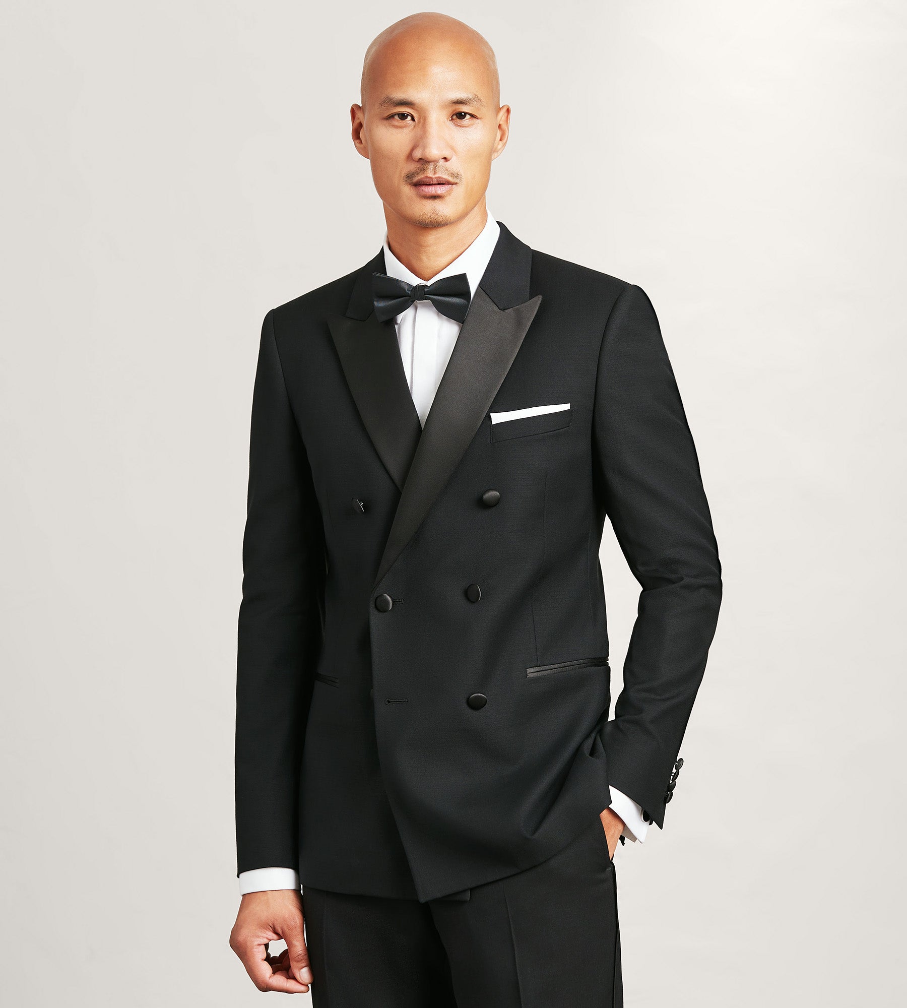 Slim Fit Black Solid Tuxedo Jacket