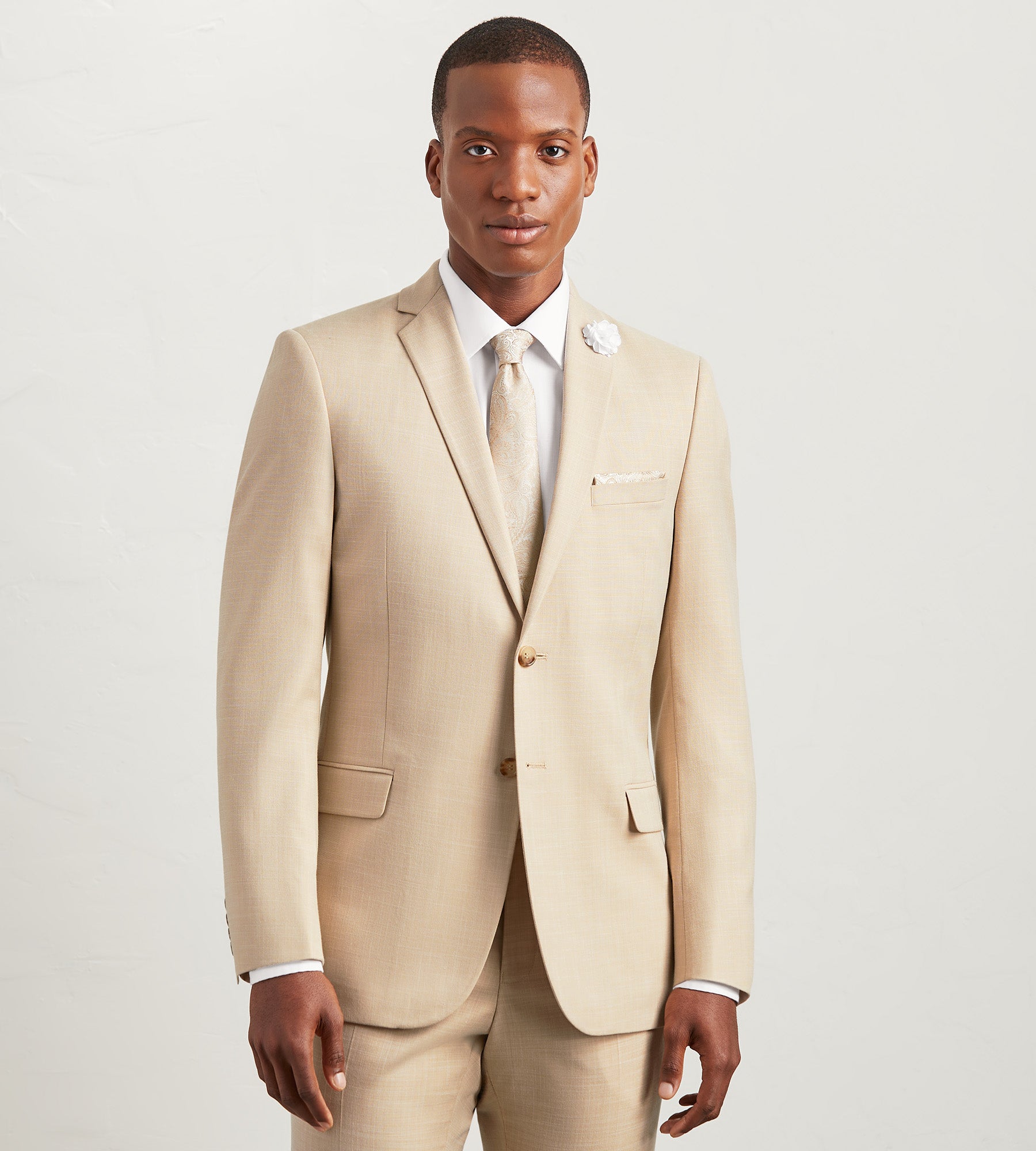 Modern Fit Wheat Solid Suit Jacket