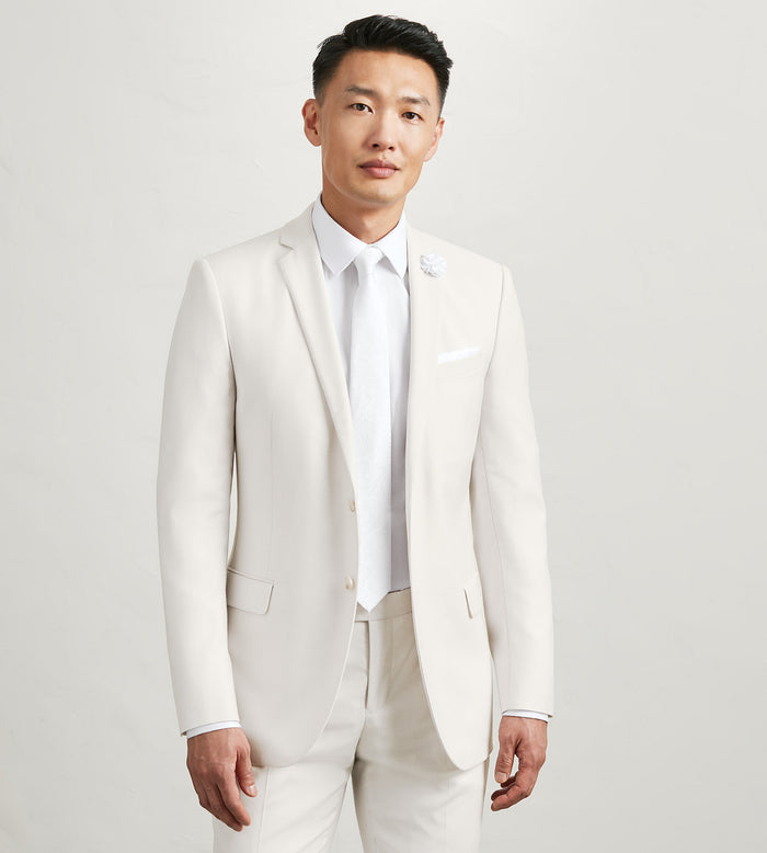 tip top Modern Fit Off White Solid Suit