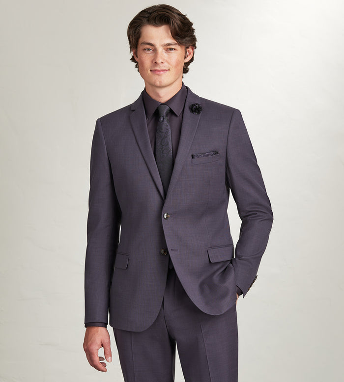 tip top Slim Fit Deep Purple Solid Suit