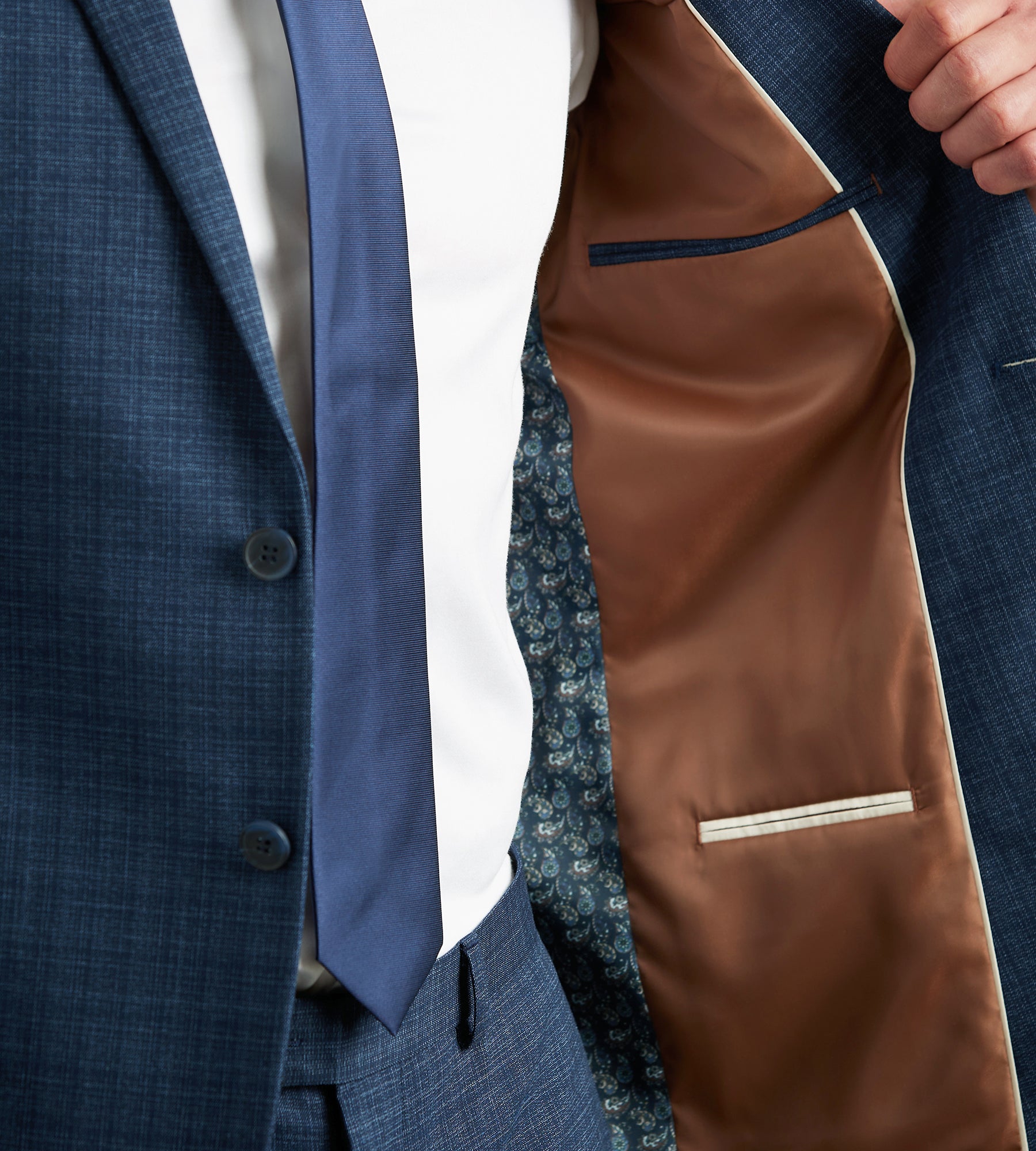 Slim Fit Blue Check Suit Jacket – Tip Top