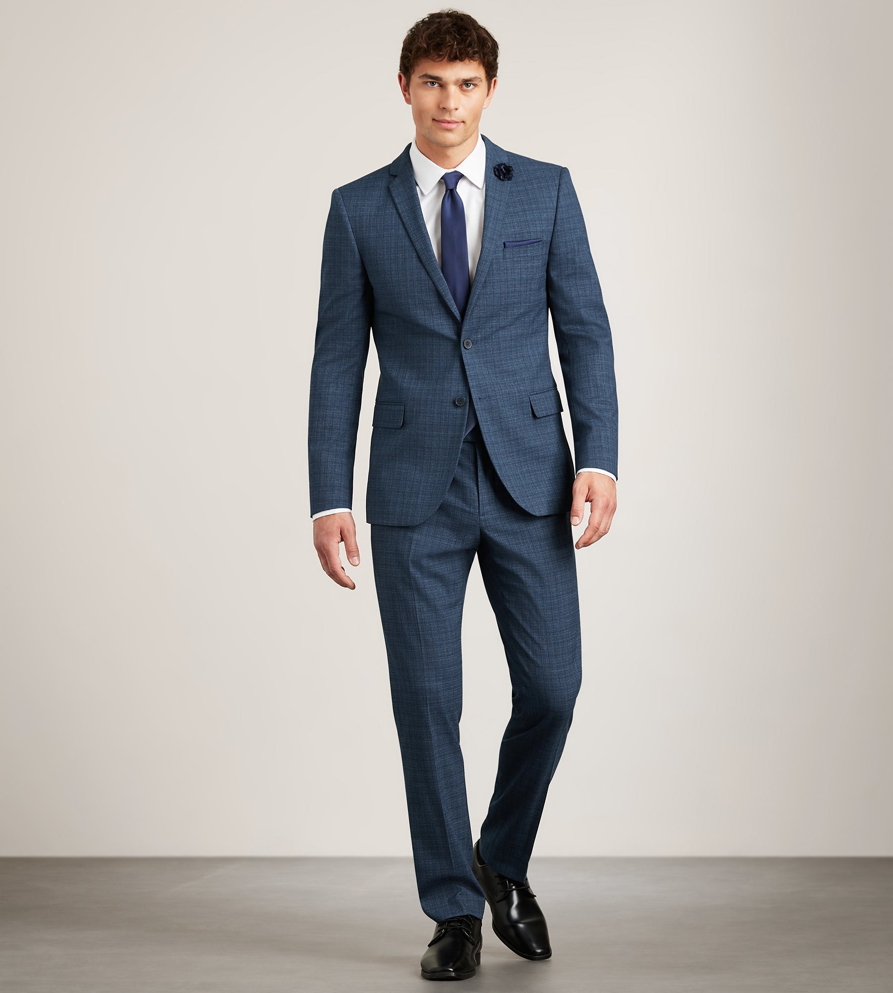 Slim Fit Blue Check Suit Jacket – Tip Top