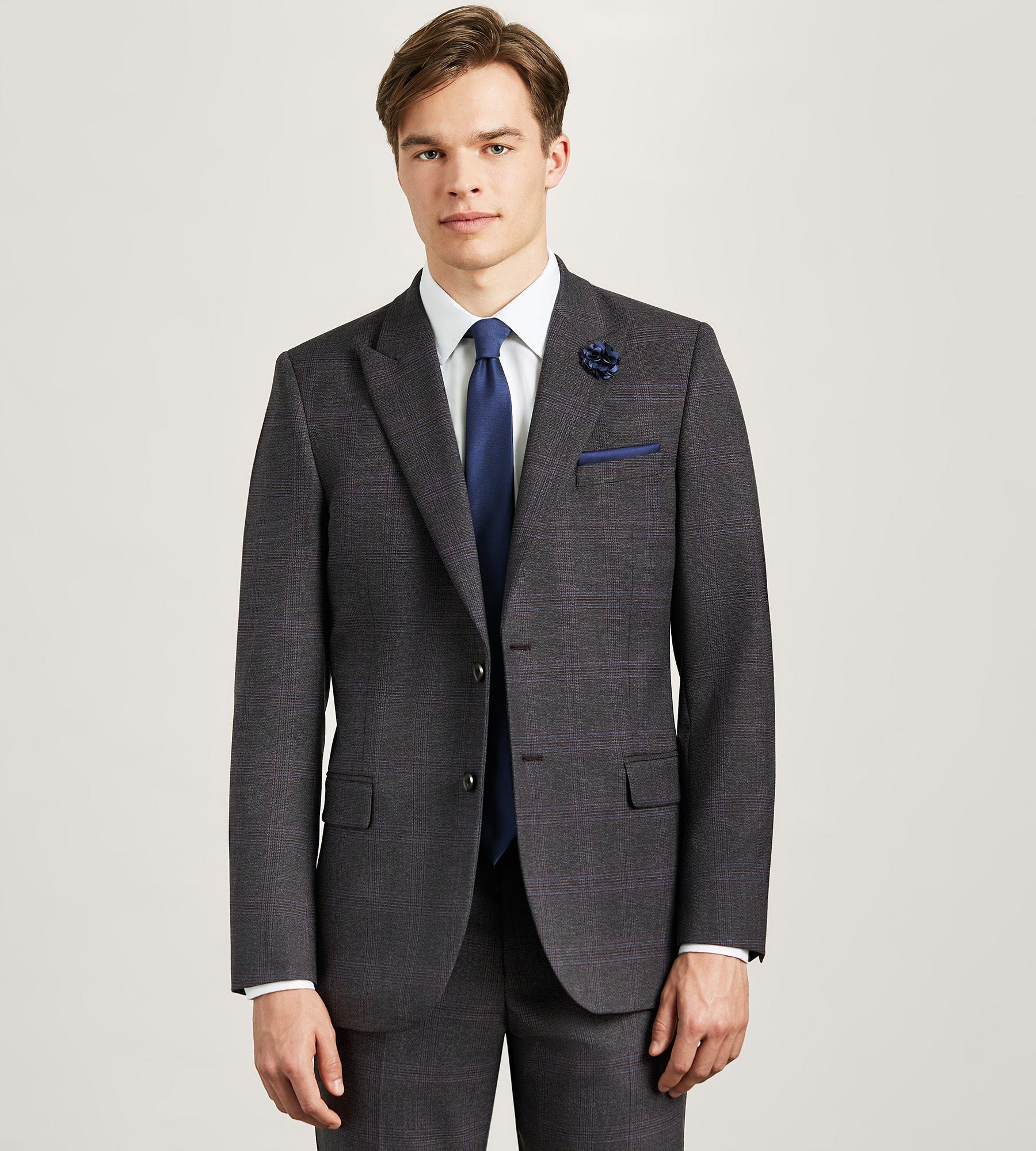 Slim Fit Plaid Suit Jacket