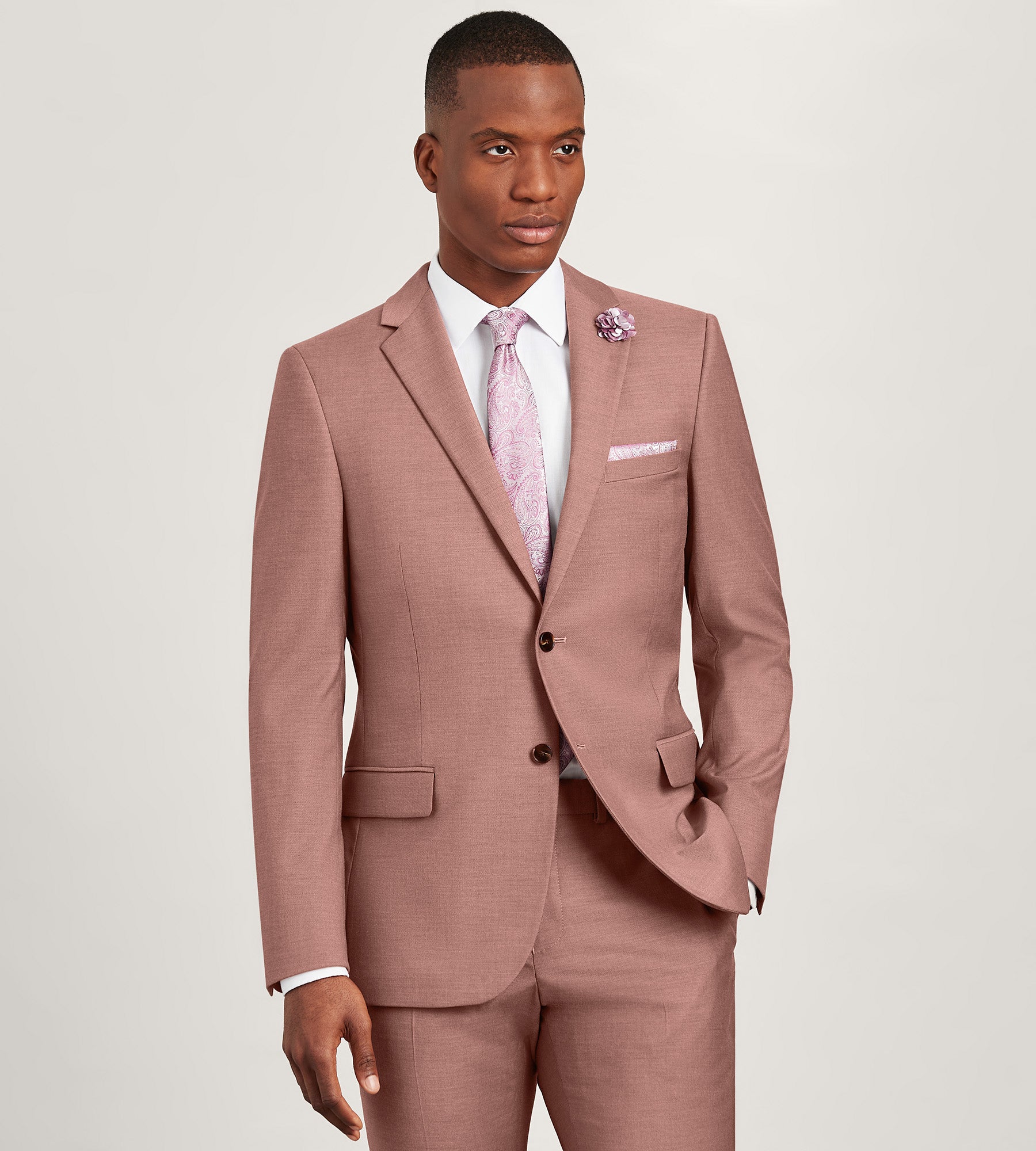 Slim Fit Dark Rose Solid Suit Jacket