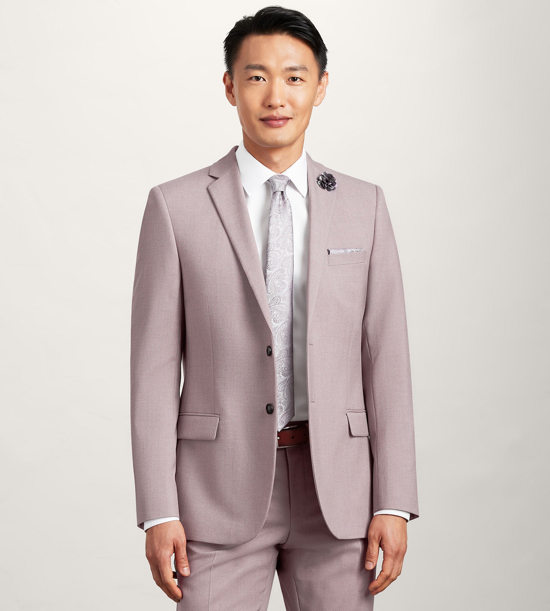Slim Fit Purple Solid Suit Jacket