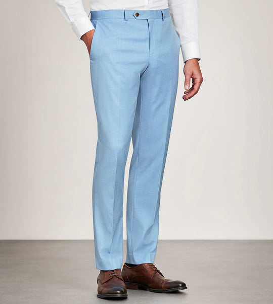 Slim Fit Light Blue Solid Suit Pants  Tip Top