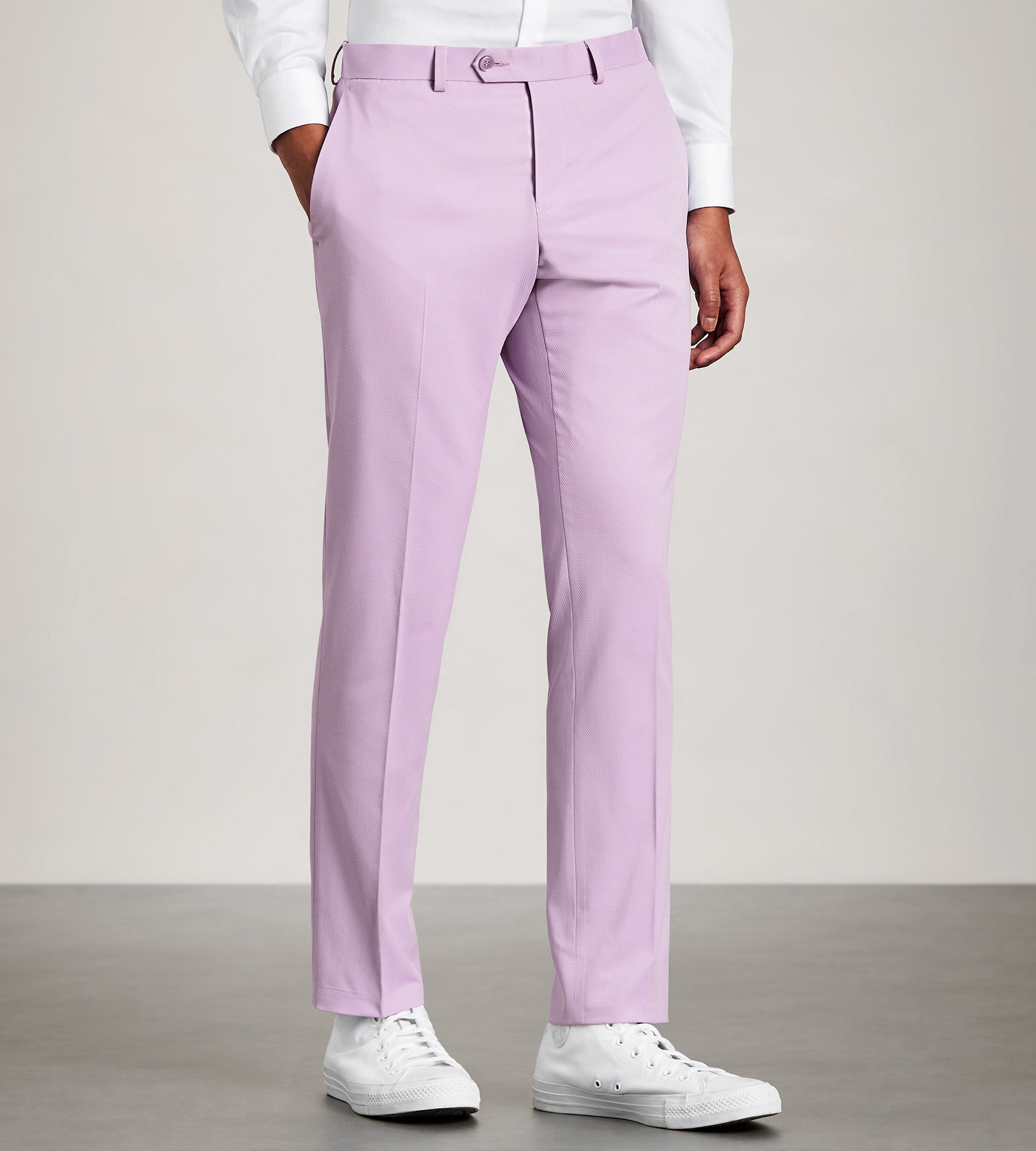 purple dress pants mens Slim Fit Lilac Solid Suit Pants – Tip Top