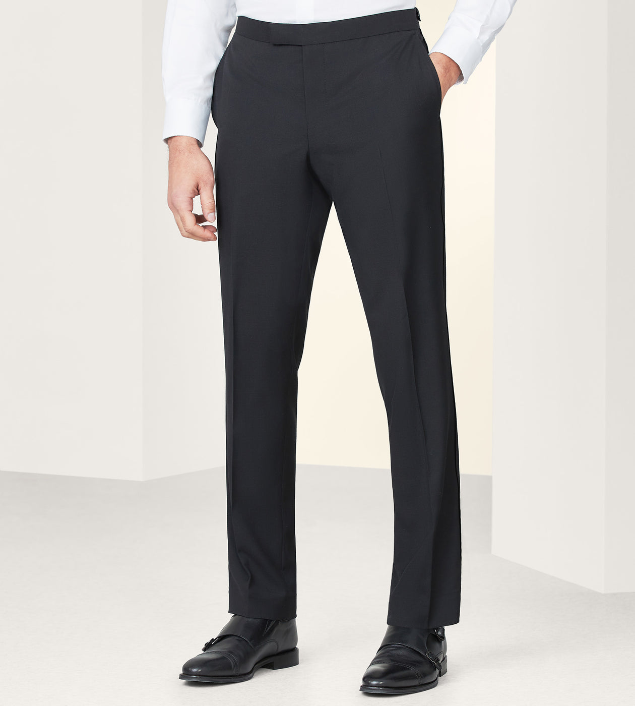 Slim Fit Solid Tuxedo Pants – Tip Top