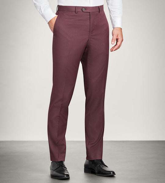 Slim Fit Burgundy Solid Suit Pants – Tip Top