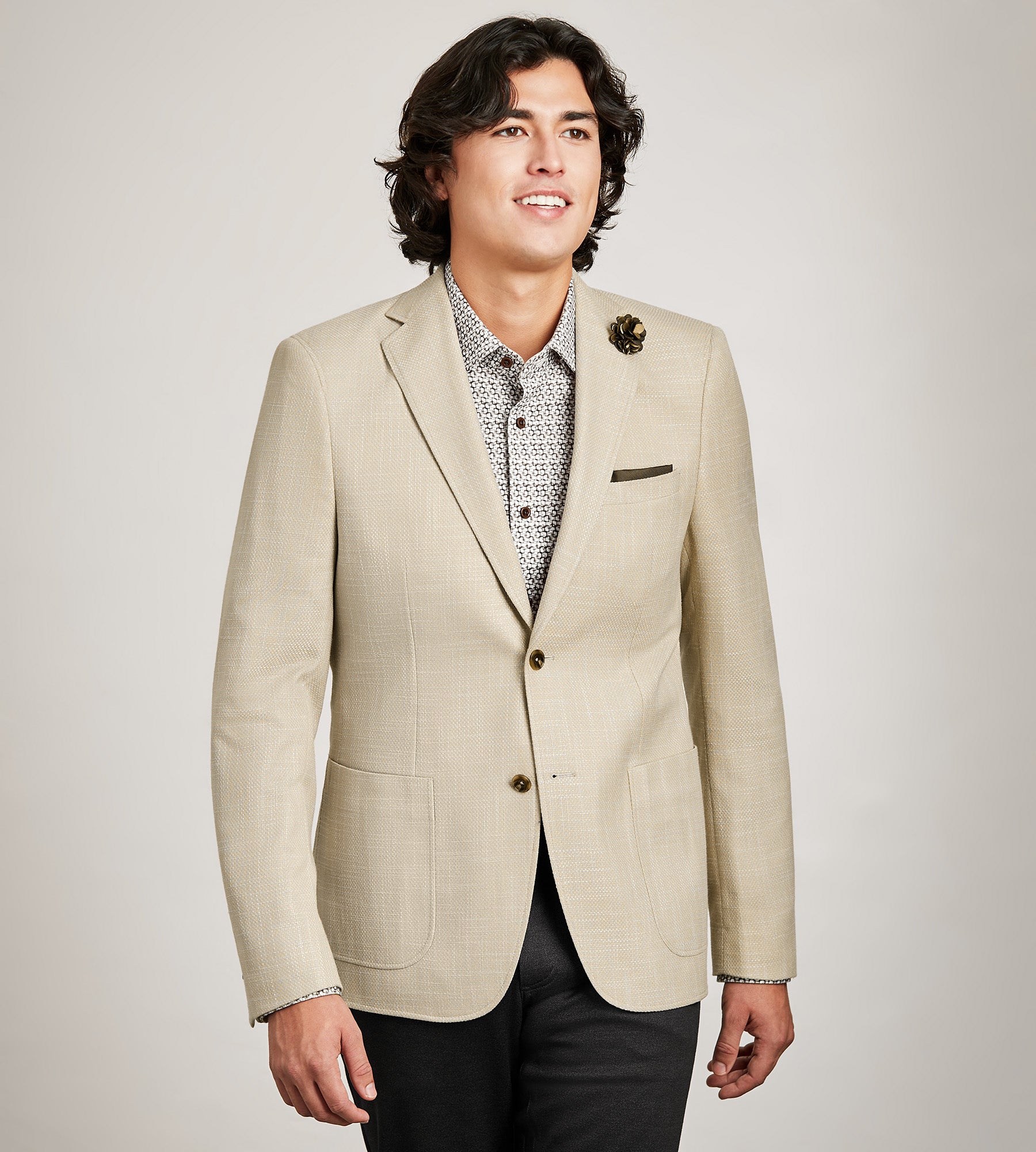 Coupe moderne Tissé texturé Veston sport