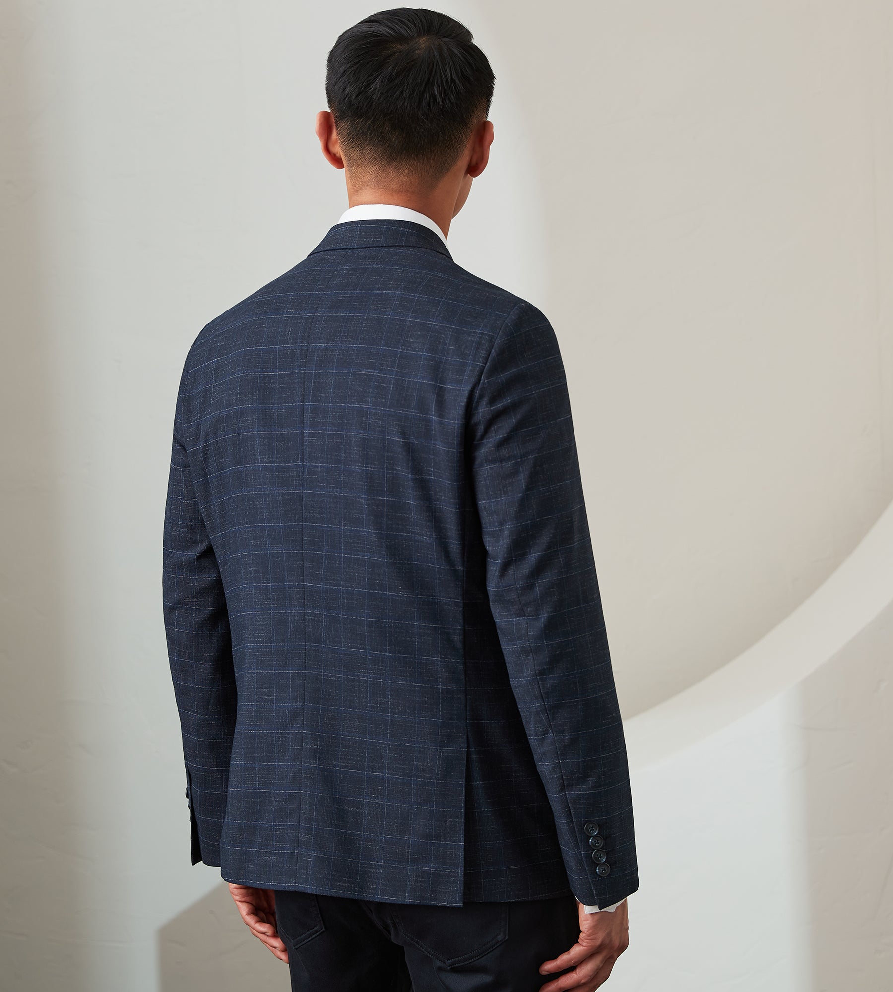 Navy check sport coat sale