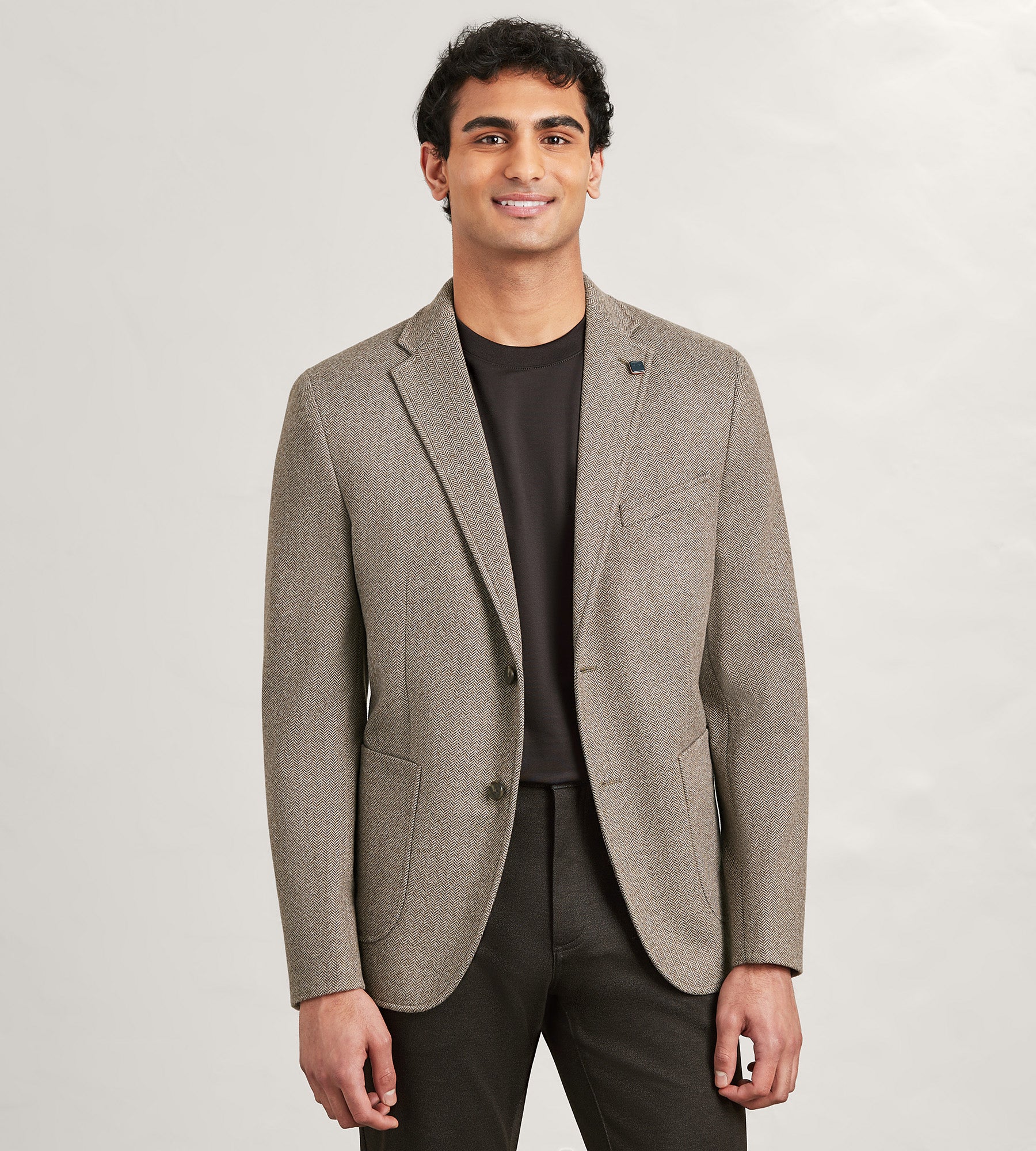 Modern Fit Knit Herringbone Sport Jacket