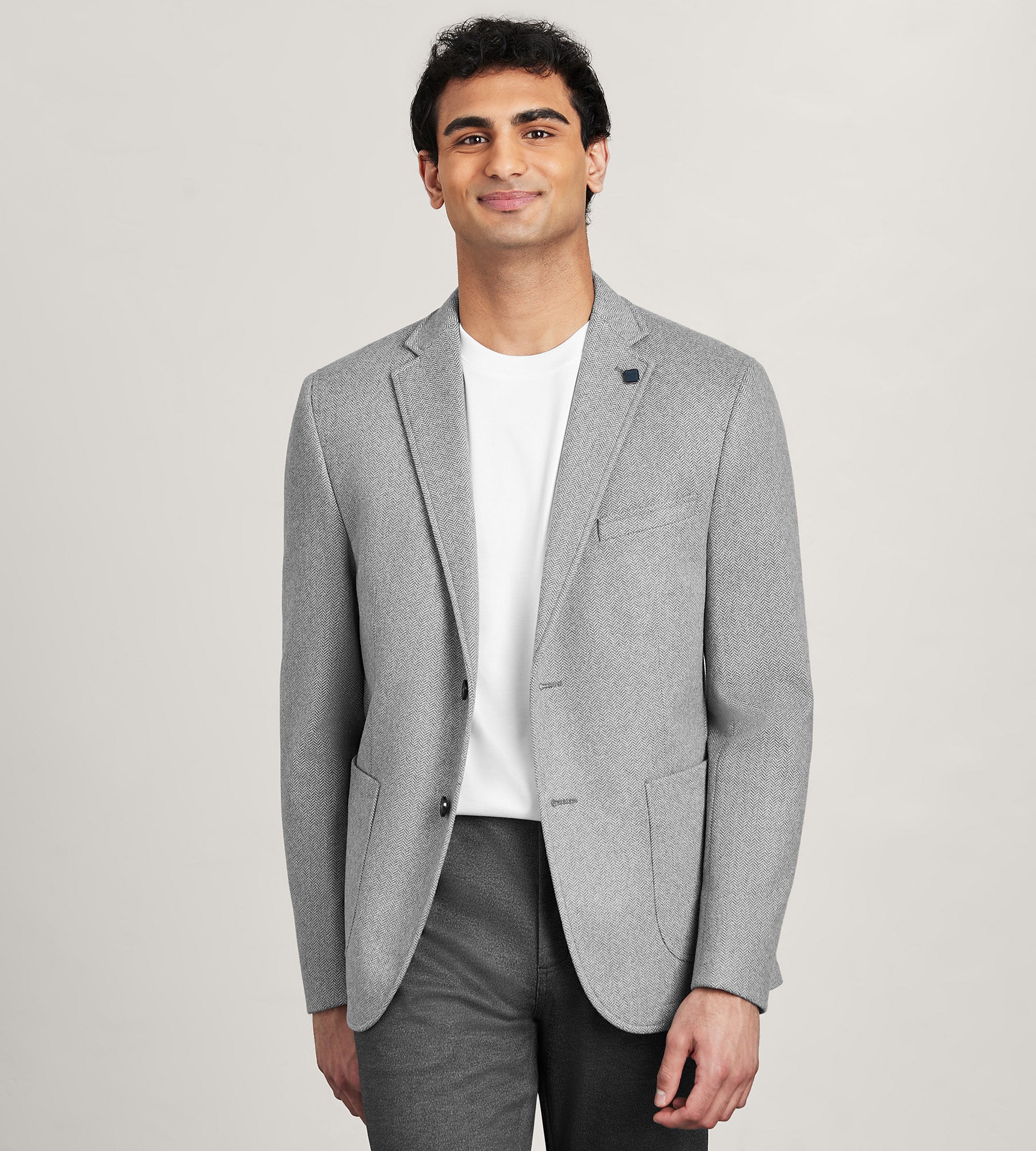 Modern Fit Knit Herringbone Sport Jacket