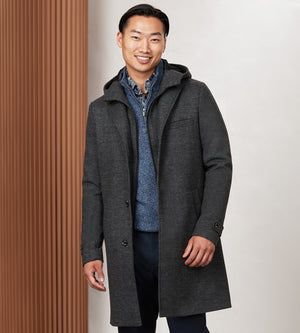 Wool coat with a hood new arrivals