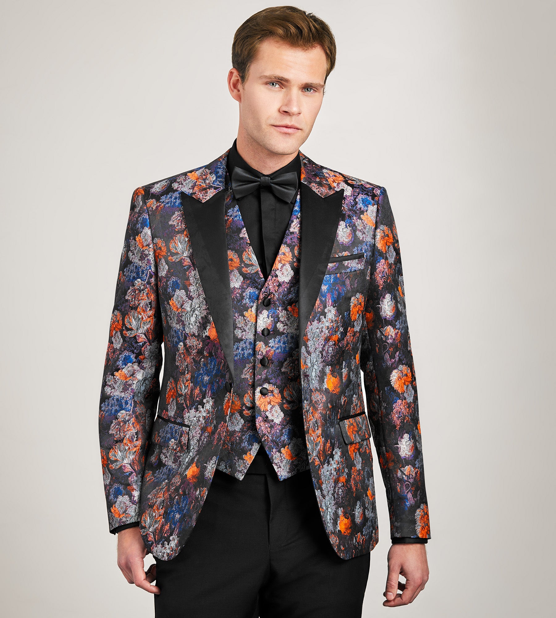 Blue Jacquard Tuxedo Vest | Tip Top | Canada's Source for Suit Vests