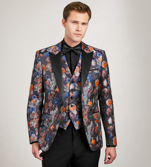 Blue Jacquard Tuxedo Vest – Tip Top