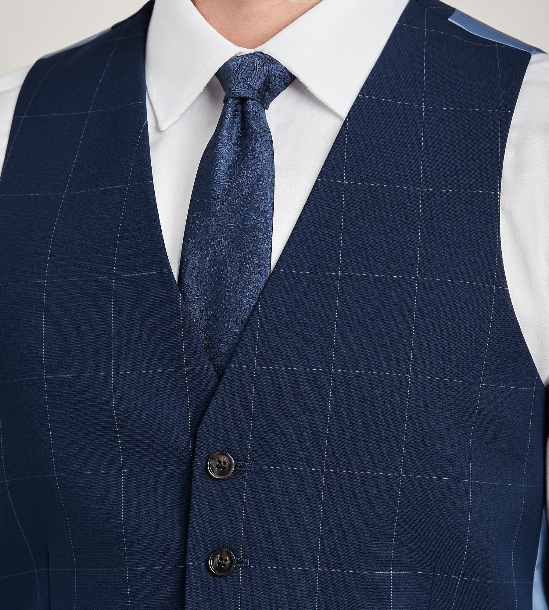 Navy Windowpane Suit Vest | Tip Top | Canada's Source for Suit Vests