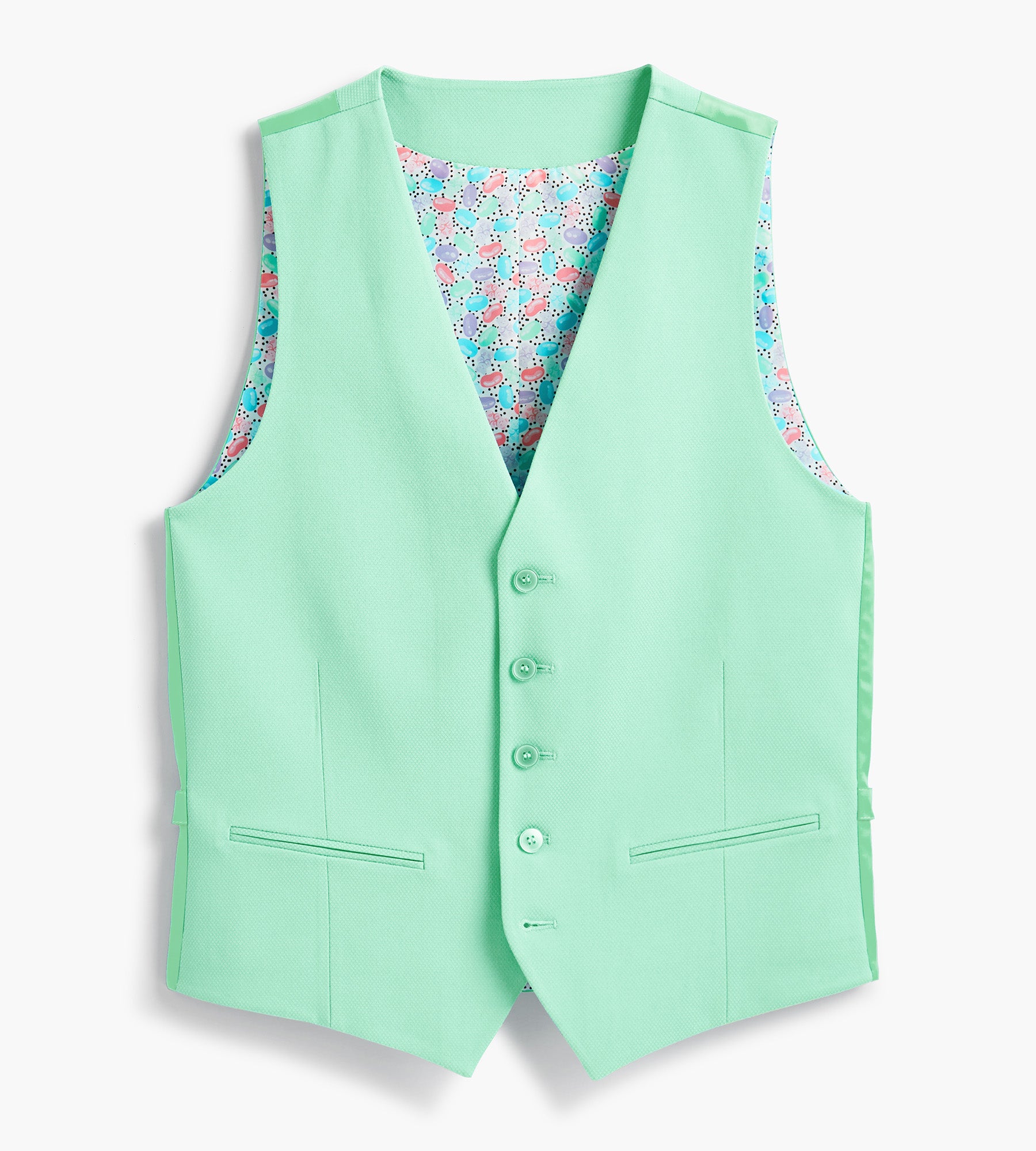 Green Solid Suit Vest