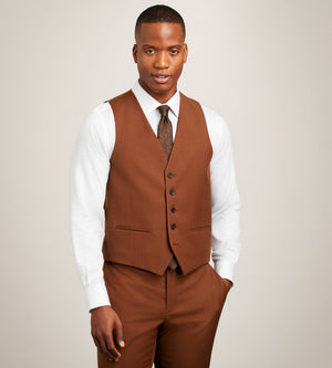 Dark Brown Solid Suit Vest – Tip Top